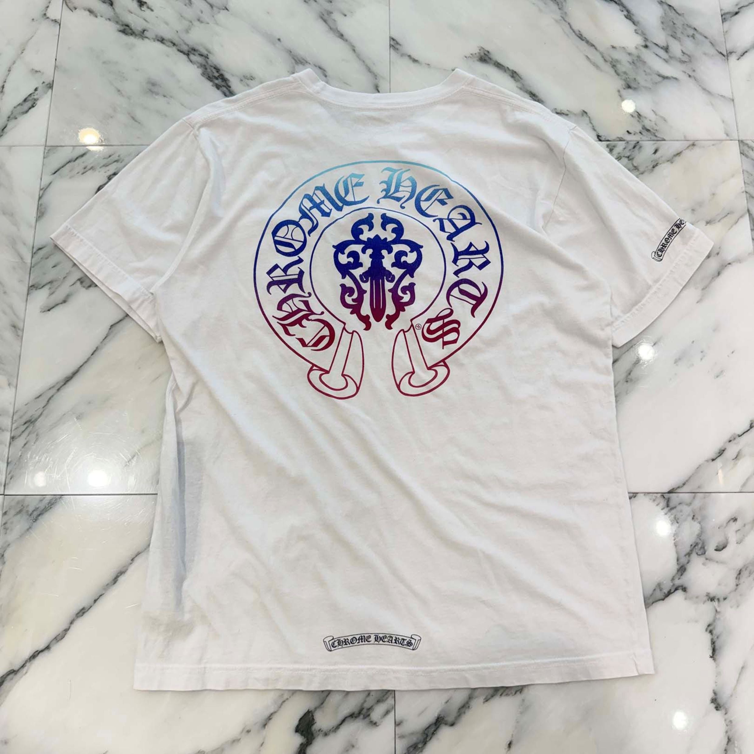 CHROME HEARTS Gradient Dagger Horseshoe Print Tee Size M クロムハーツ グラデーション ダガー ホースシュー プリント Tシャツ サイズM