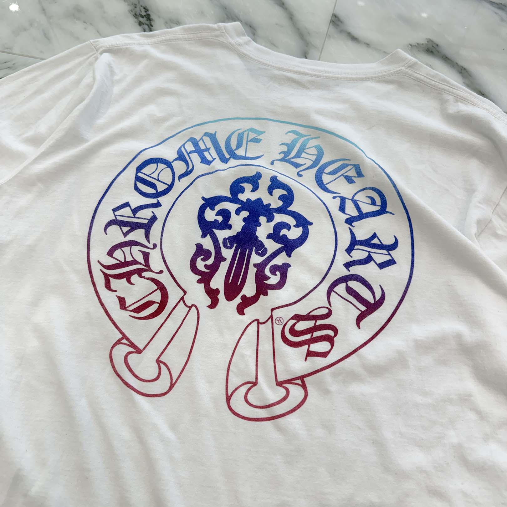 CHROME HEARTS Gradient Dagger Horseshoe Print Tee Size M クロムハーツ グラデーション ダガー ホースシュー プリント Tシャツ サイズM
