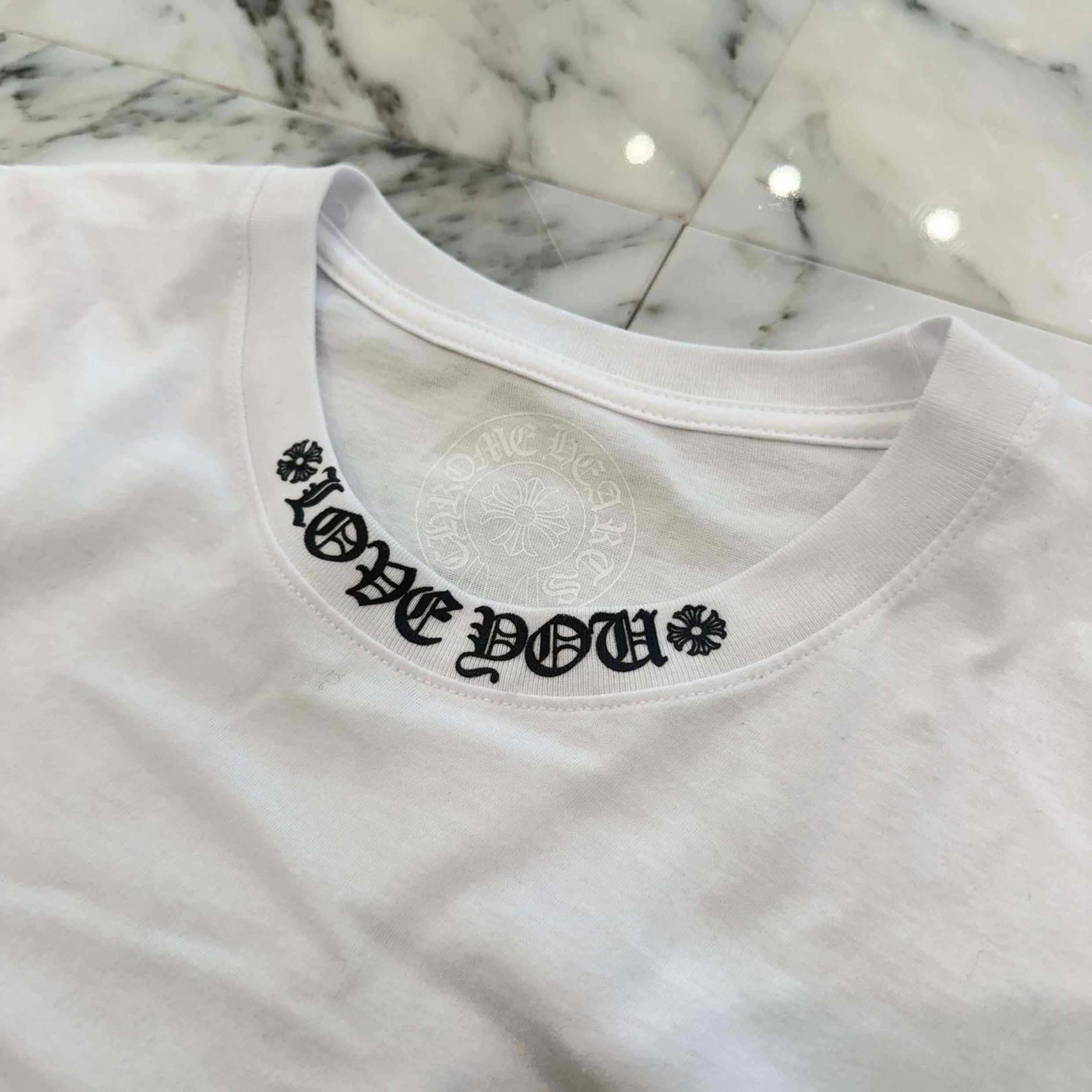 CHROME HEARTS "LOVE YOU" Neck Logo Tee Size L クロムハーツ ラブユー ネックロゴ Tシャツ サイズL