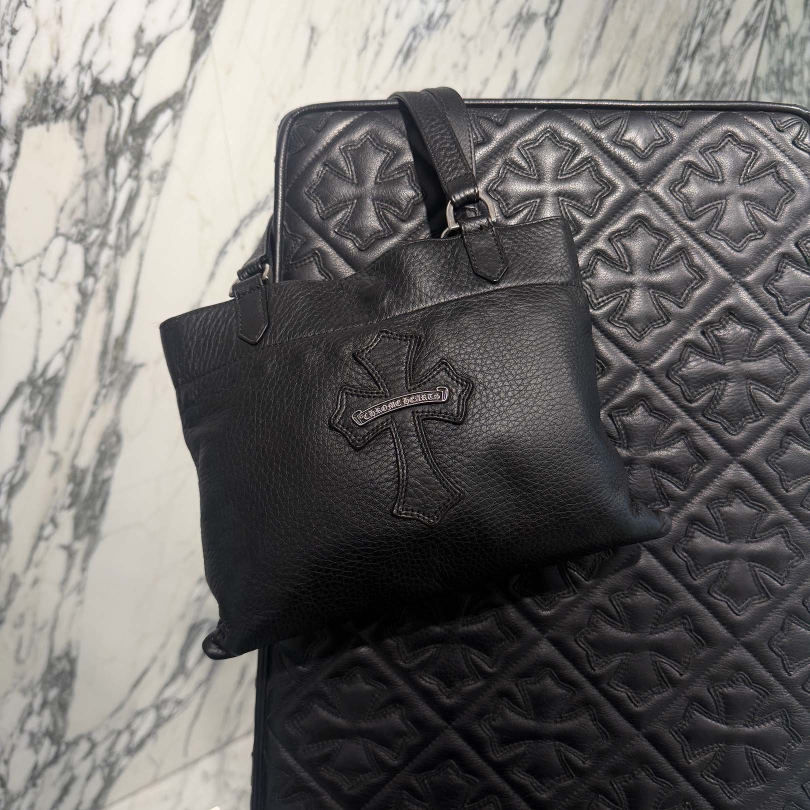 CHROME HEARTS 1 Cross Leather Patch Mini Tote Bag クロムハーツ 1
