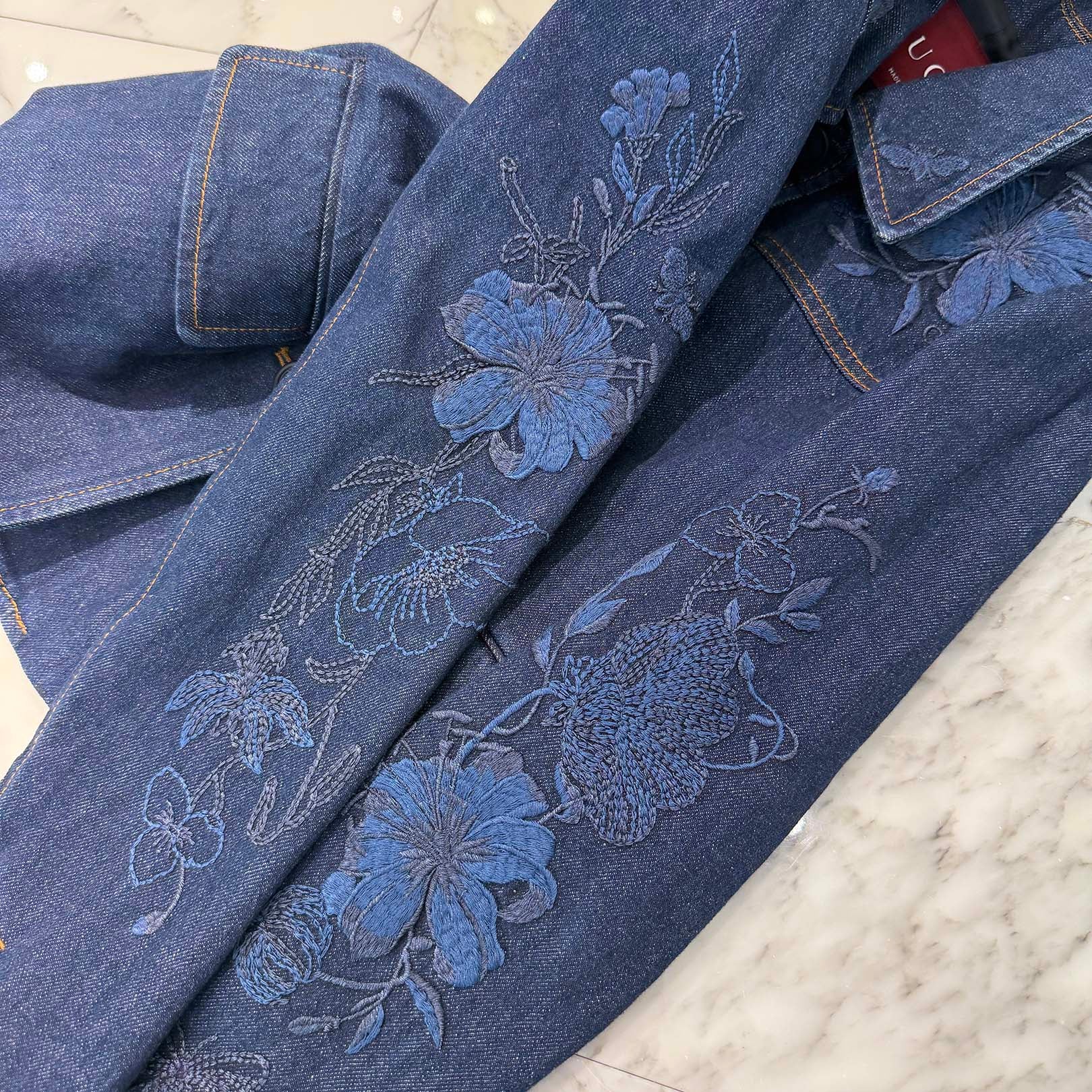 GUCCI 2024SS Floral Embroidery Denim Jacket 824151 XDDBR Size 36 グッチ フローラル刺繍 デニムジャケット サイズ36