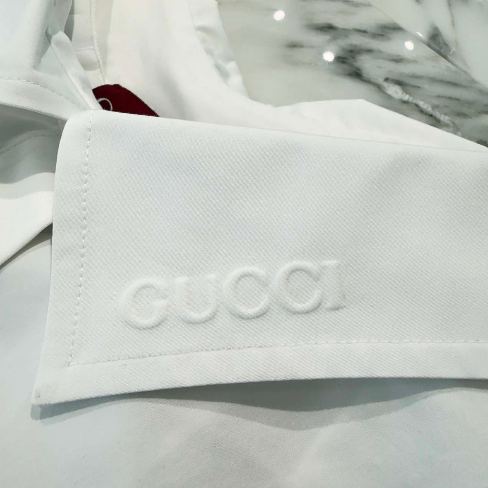 GUCCI 2025SS Emboss Logo Cotton Poplin Shirt 781712 ZAQMO Size 36 グッチ エンボスロゴ コットン ポプリン シャツ サイズ36
