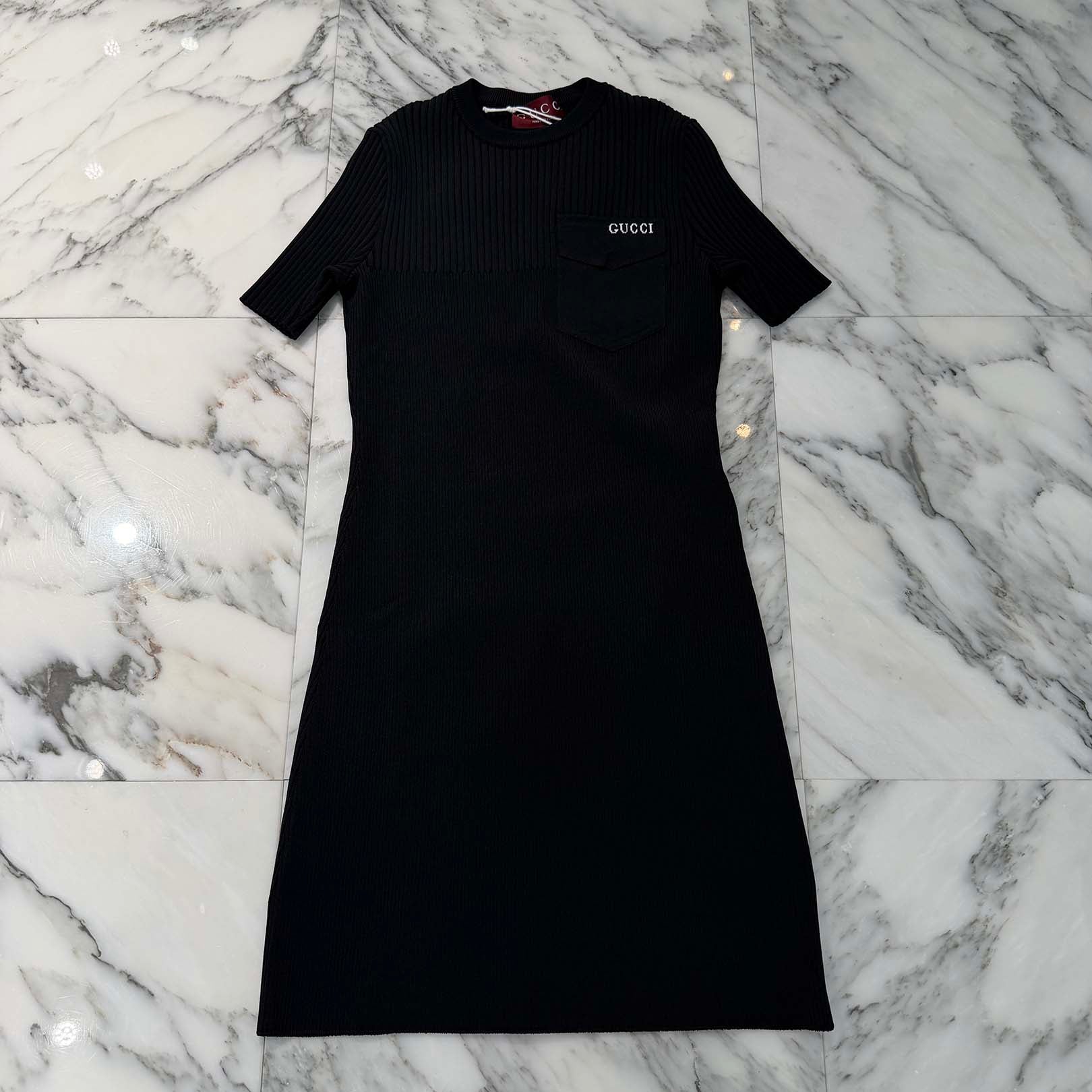GUCCI 2024SS Logo Embroidery Short Sleeve Dress 828139 XKEV2 Size XS グッチ ロゴ刺繍 ショーツスリーブ ドレス サイズXS