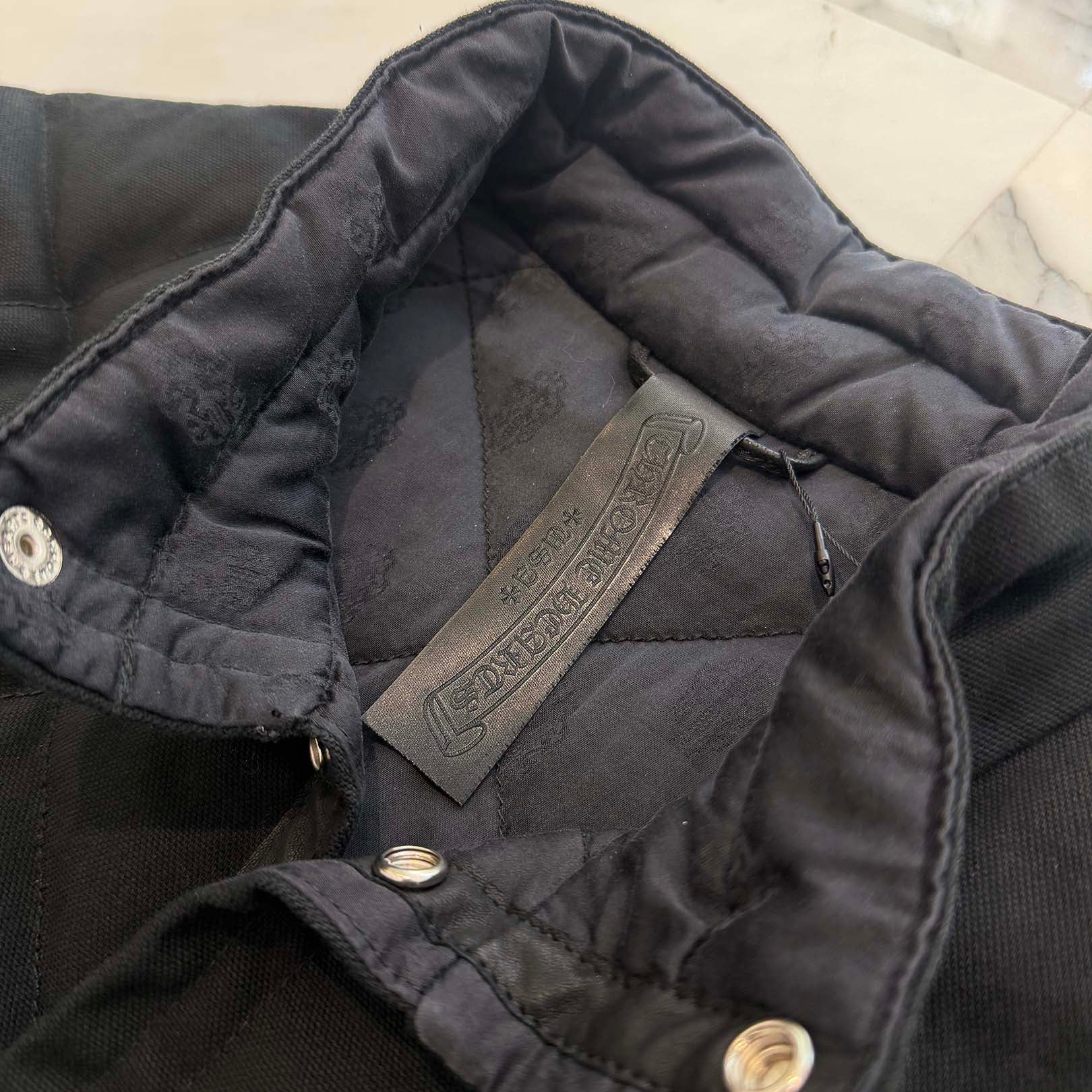 CHROME HEARTS Y NOT Cross Ball Button Quilted Jacket Size L クロムハーツ ワイノット クロスボールボタン キルティングジャケット サイズL