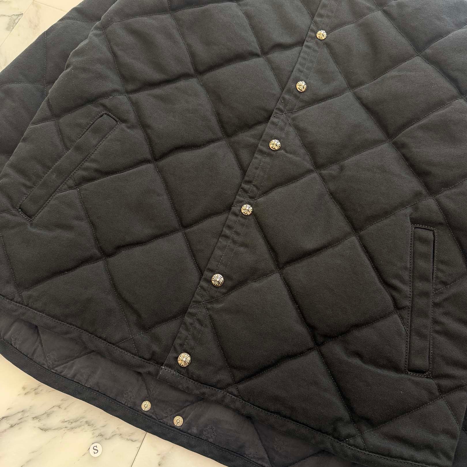 CHROME HEARTS Y NOT Cross Ball Button Quilted Jacket Size L クロムハーツ ワイノット クロスボールボタン キルティングジャケット サイズL