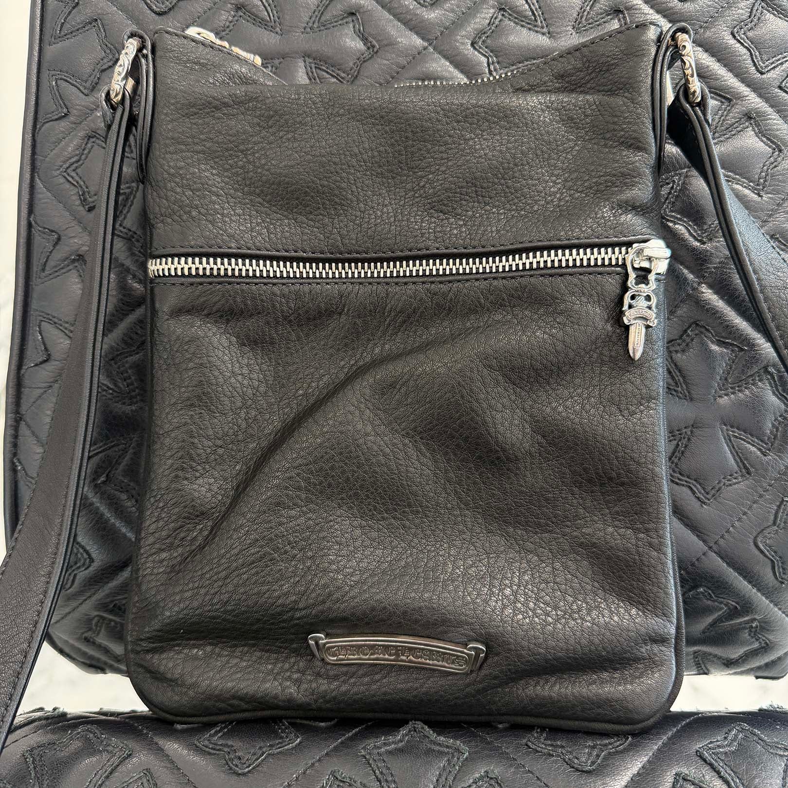 CHROME HEARTS PERRY Leather Shoulder Bag クロムハーツ ペリー レザー ショルダーバッグ