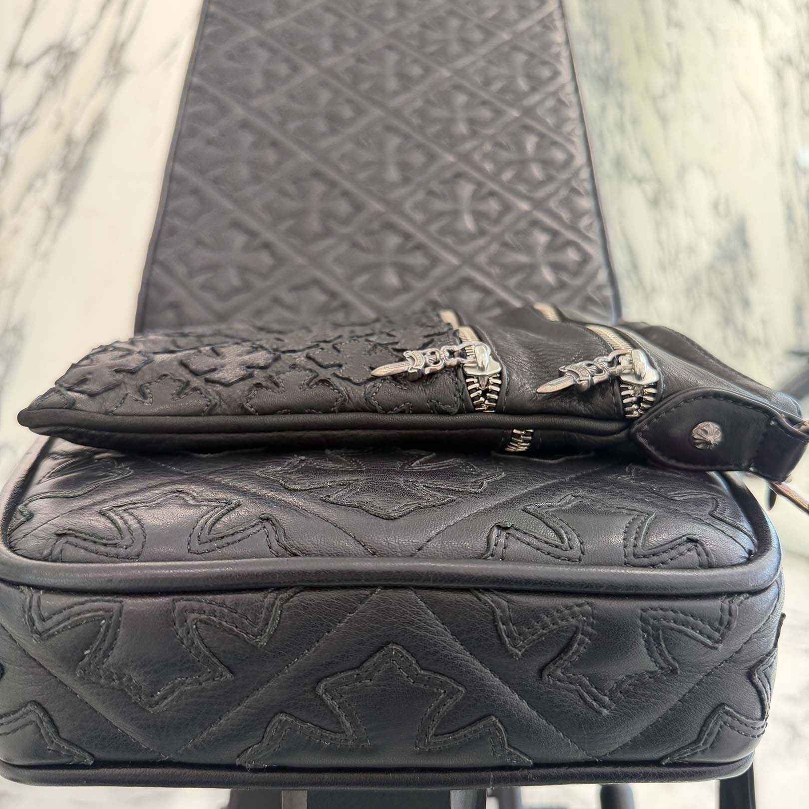 CHROME HEARTS PERRY Leather Shoulder Bag クロムハーツ ペリー レザー ショルダーバッグ