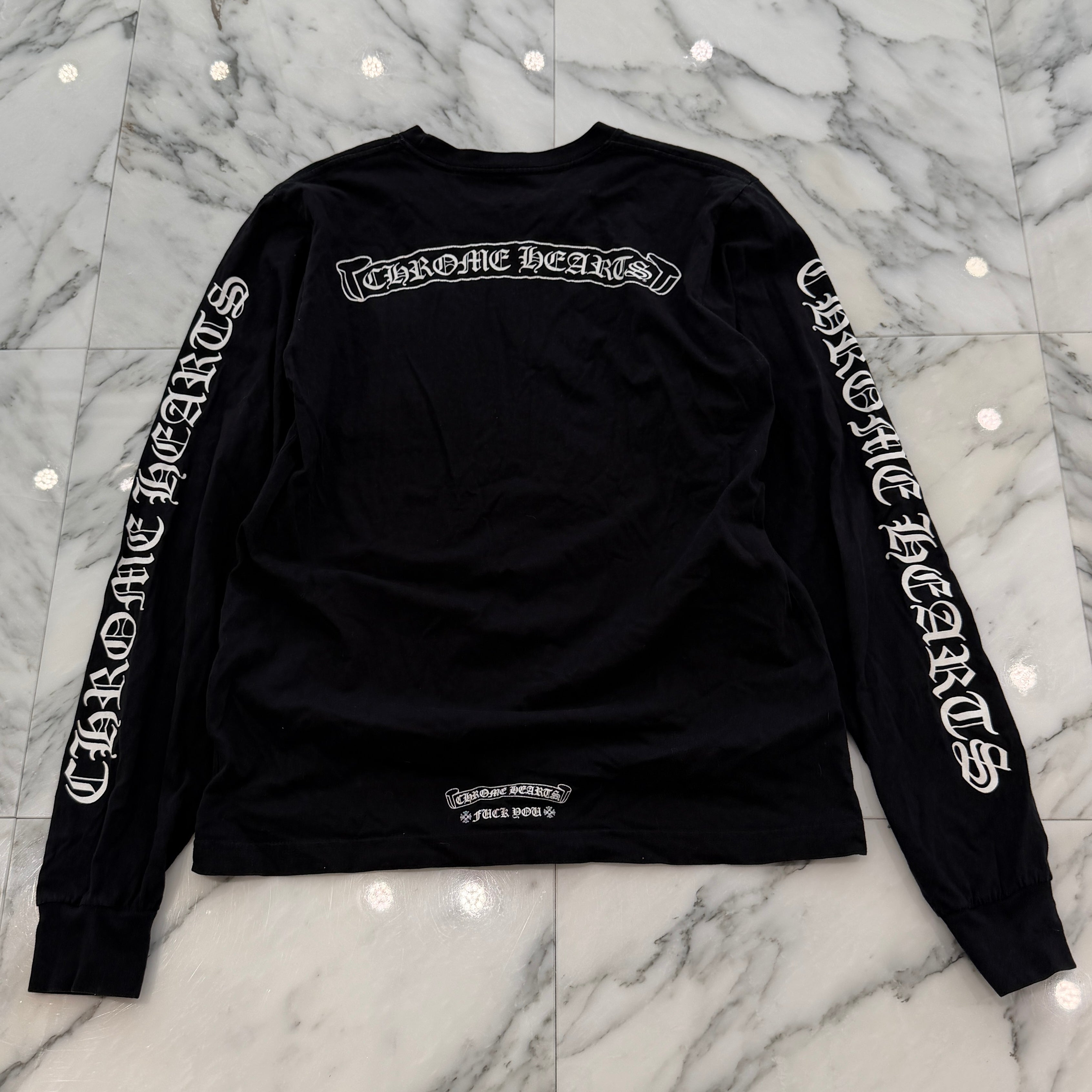 CHROME HEARTS Back Scroll Label Logo Long Sleeve Tee Size M クロムハーツ バックスクロールラベルロゴ ロングスリーブTシャツ サイズM