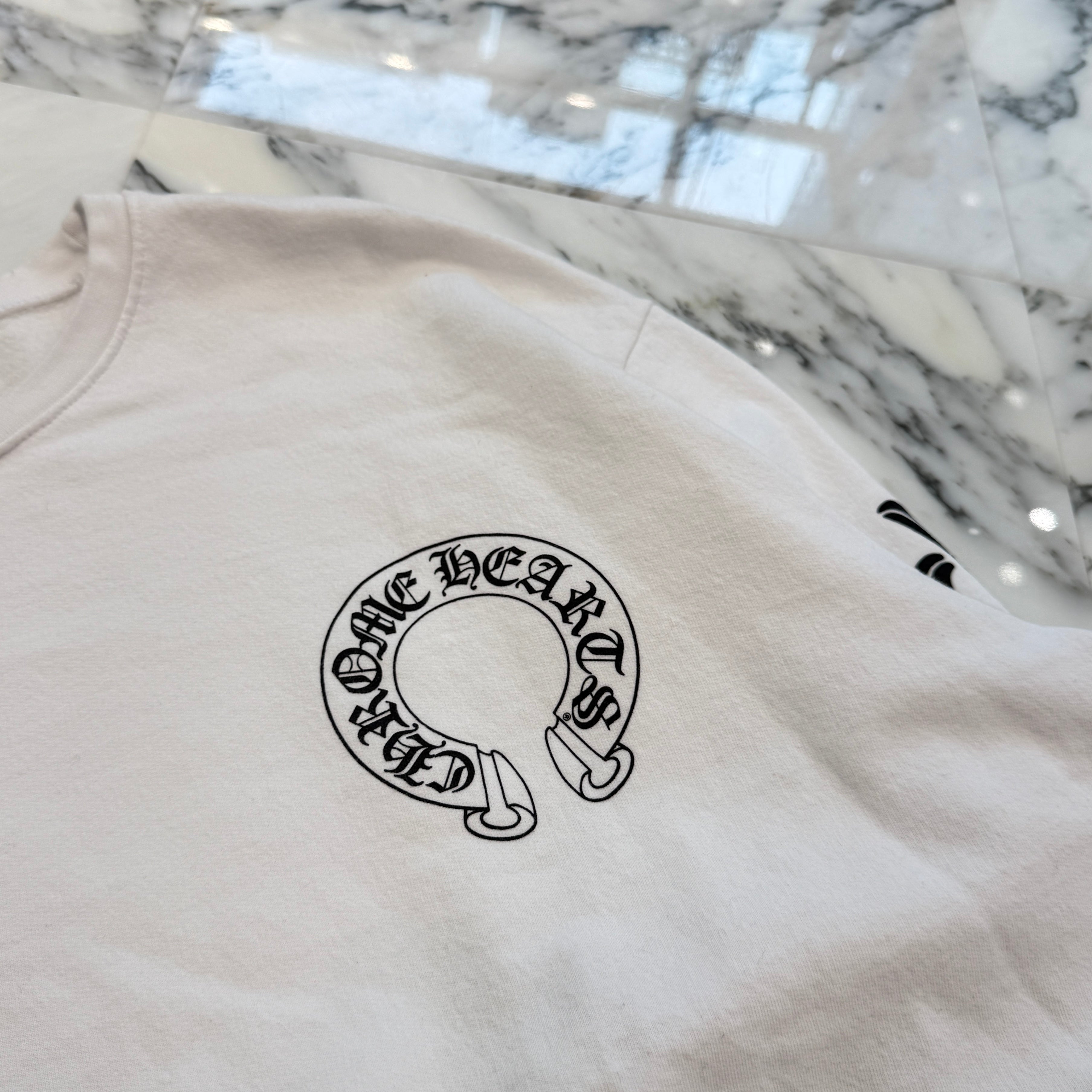 CHROME HEARTS Floral Cross Horseshoe Crewneck Sweat Shirts Size XL クロムハーツ フローラルクロス ホースシュー クルーネック スウェットシャツ サイズXL