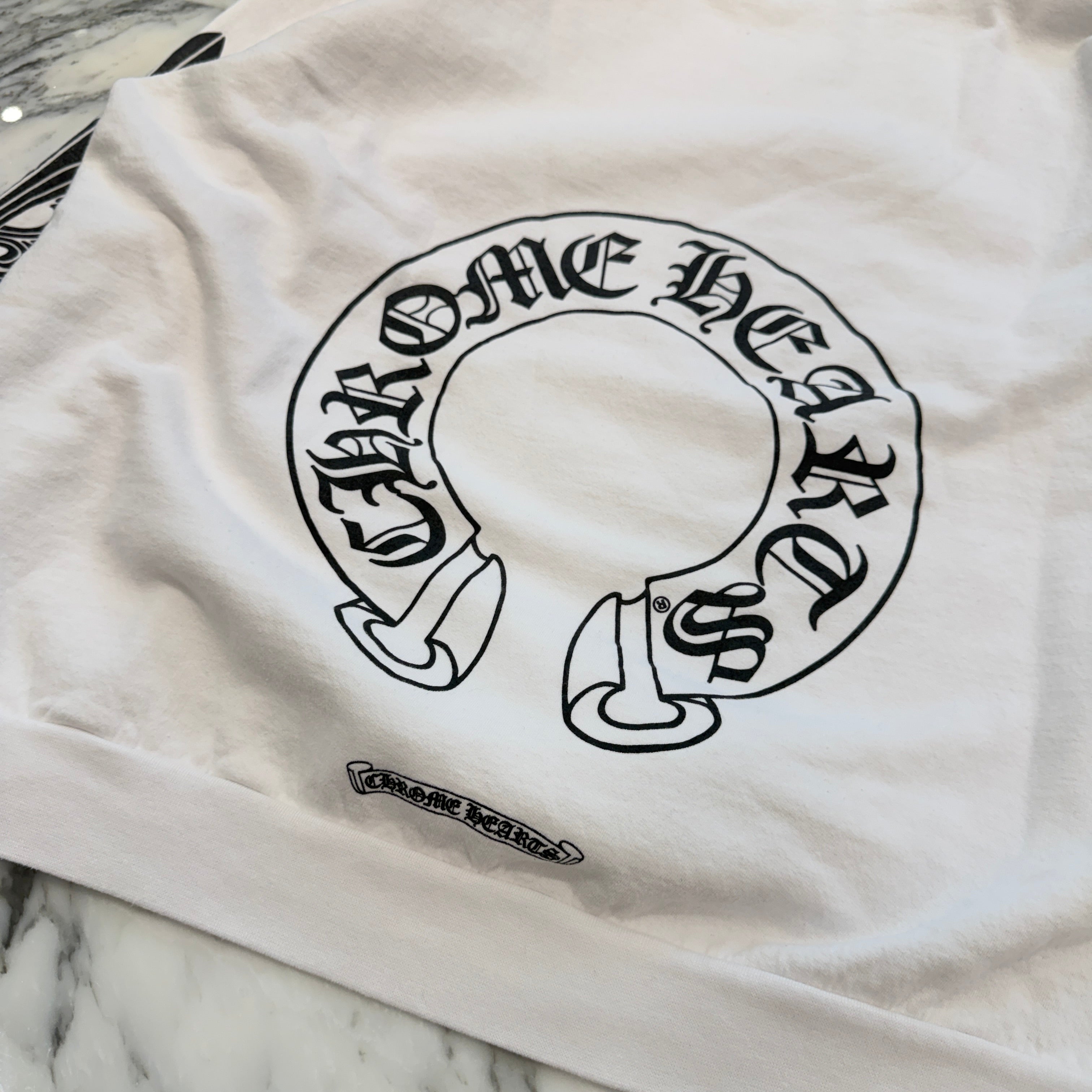 CHROME HEARTS Floral Cross Horseshoe Crewneck Sweat Shirts Size XL クロムハーツ フローラルクロス ホースシュー クルーネック スウェットシャツ サイズXL