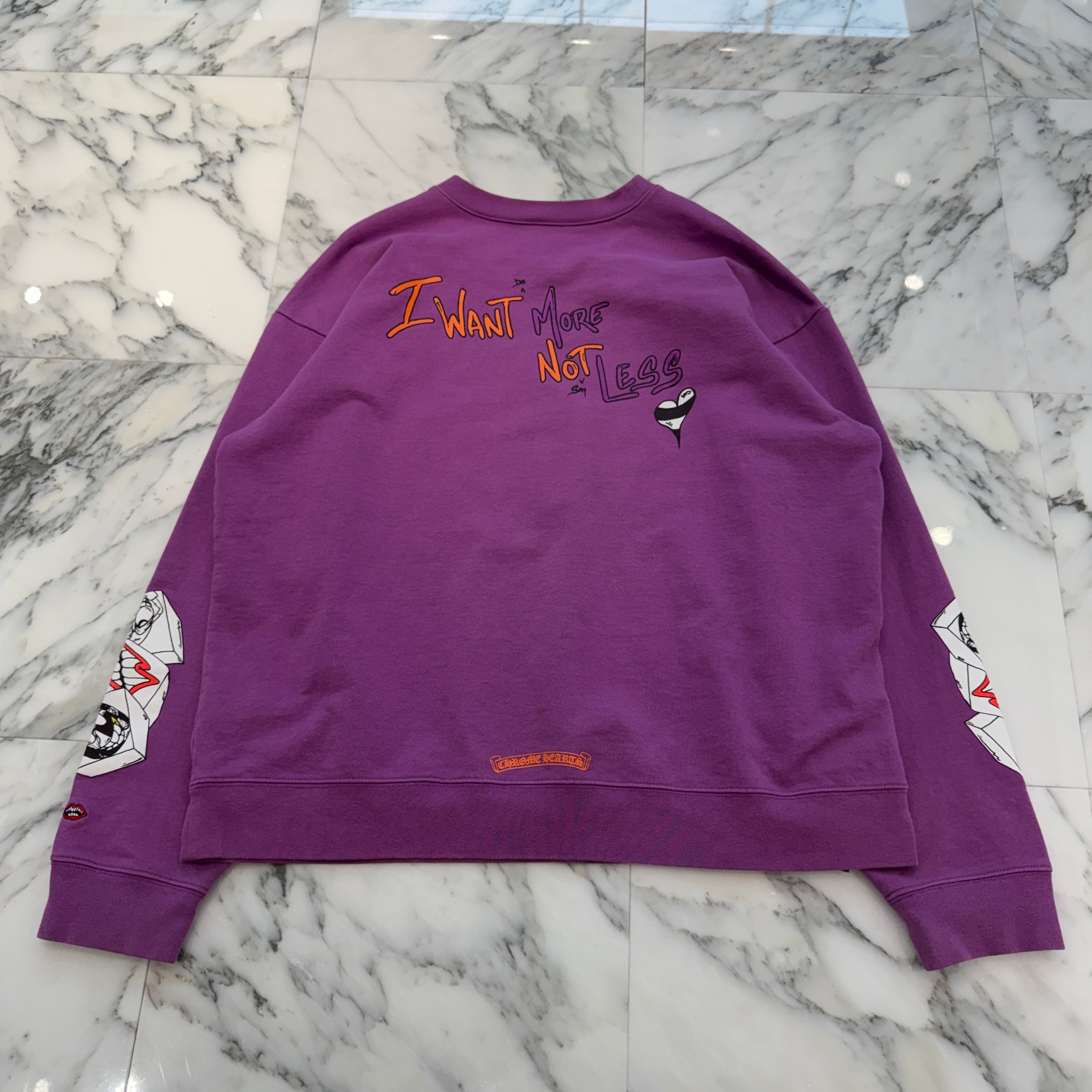 CHROME HEARTS × MATTY BOY 2024AW "I WANT MORE NOT LESS" Crew Neck Sweat Shirt Size XXL クロムハーツ × マッティボーイ "アイウォントモアノットレス" クルーネックスウェットシャツ サイズXXL
