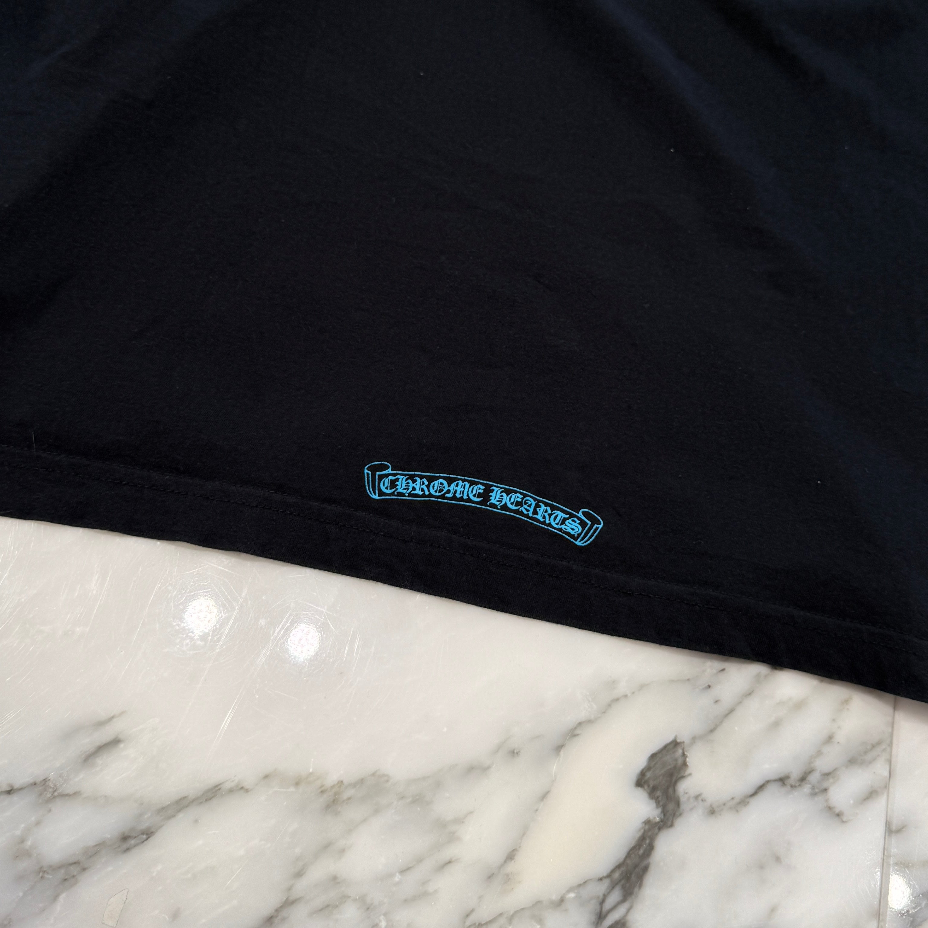 CHROME HEARTS 3 Blue Cross Horseshoe Long Sleeve Tee Size XL クロムハーツ 3 ブルークロス ホースシュー ロングスリーブTシャツ サイズXL