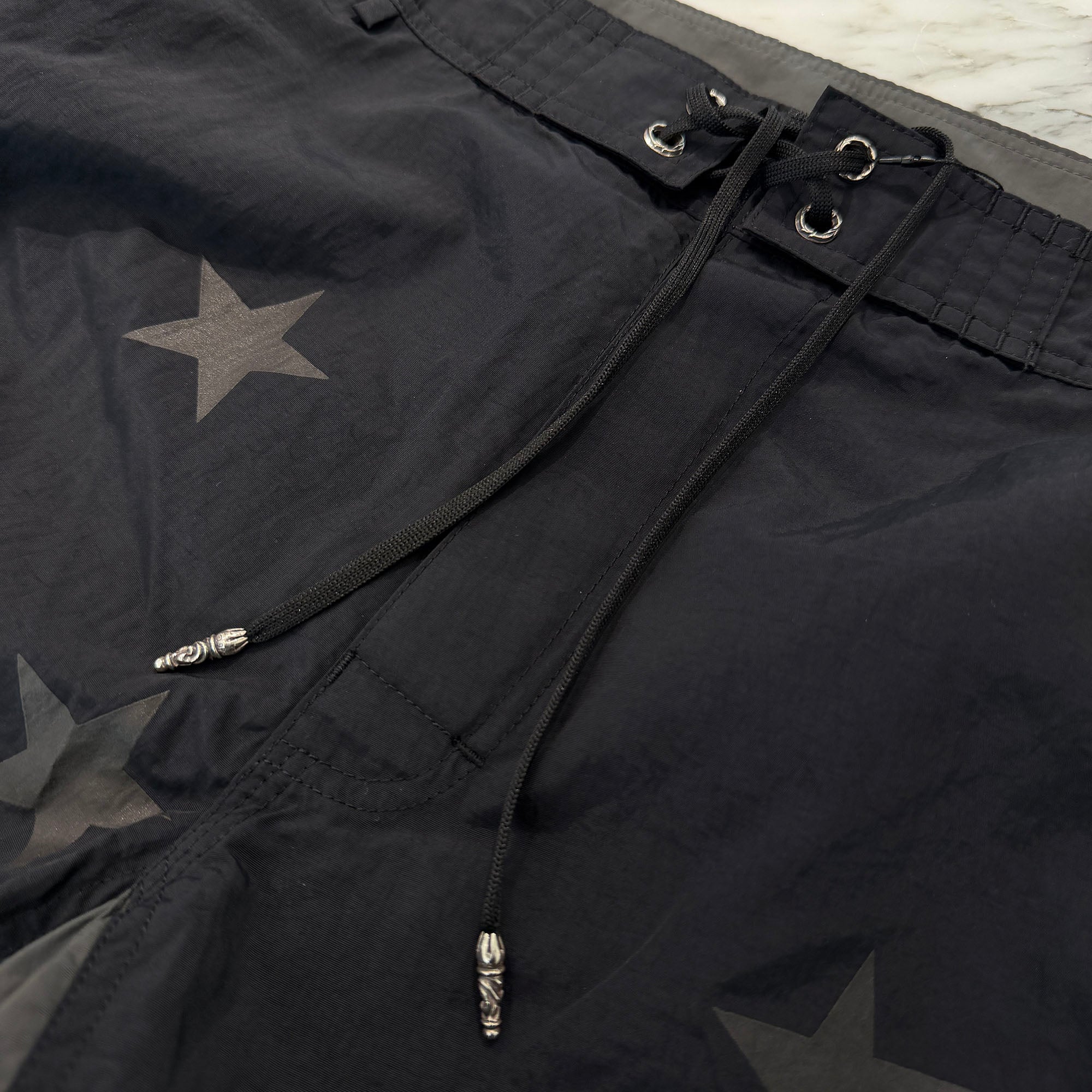 CHROME HEARTS 1 Cross Leather Patch Star Surf Short Pants Size 33 クロムハーツ 1 クロス レザーパッチ スターサーフショートパンツ サイズ33