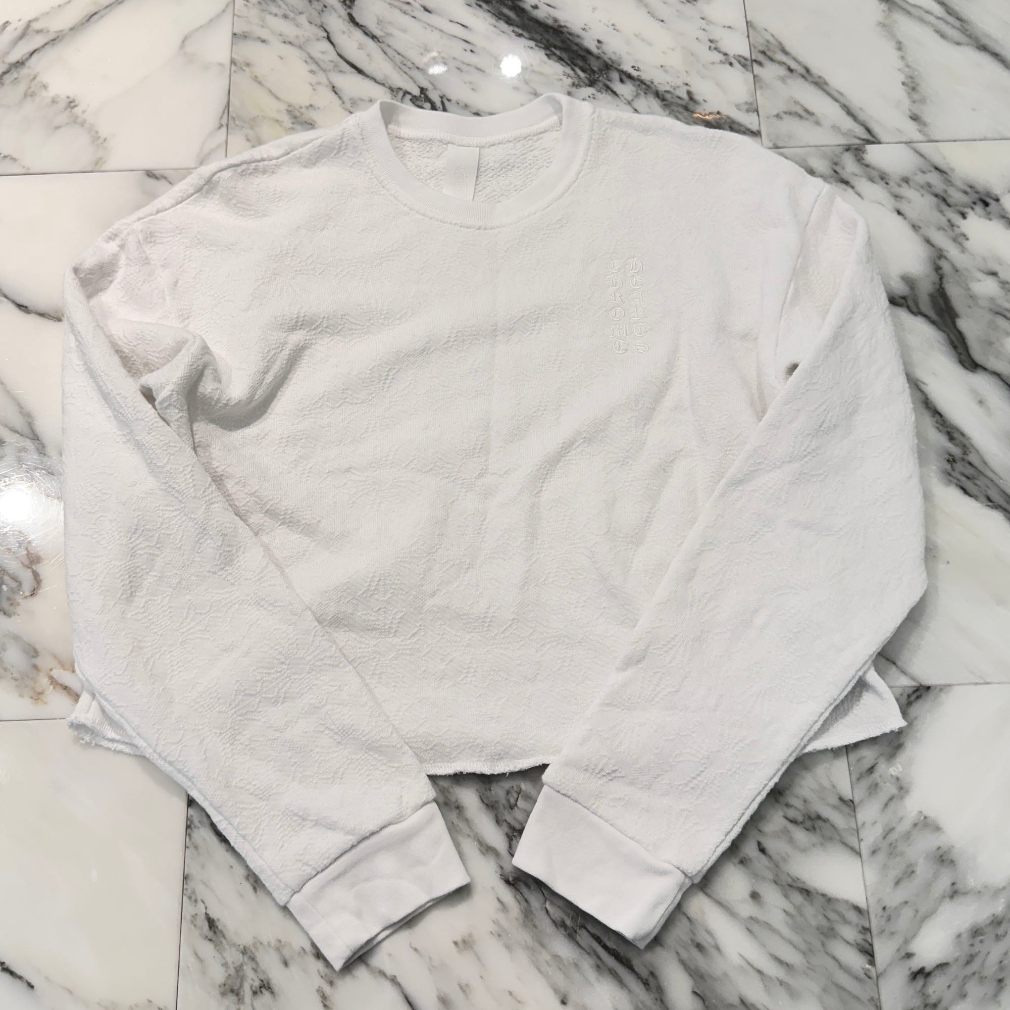 CHROME HEARTS Y NOT Vertical Logo Cropped Sweat Shirt Size S クロムハーツ ワイノット ヴァーティカルロゴ クロップド スウェットシャツ Tシャツ サイズS