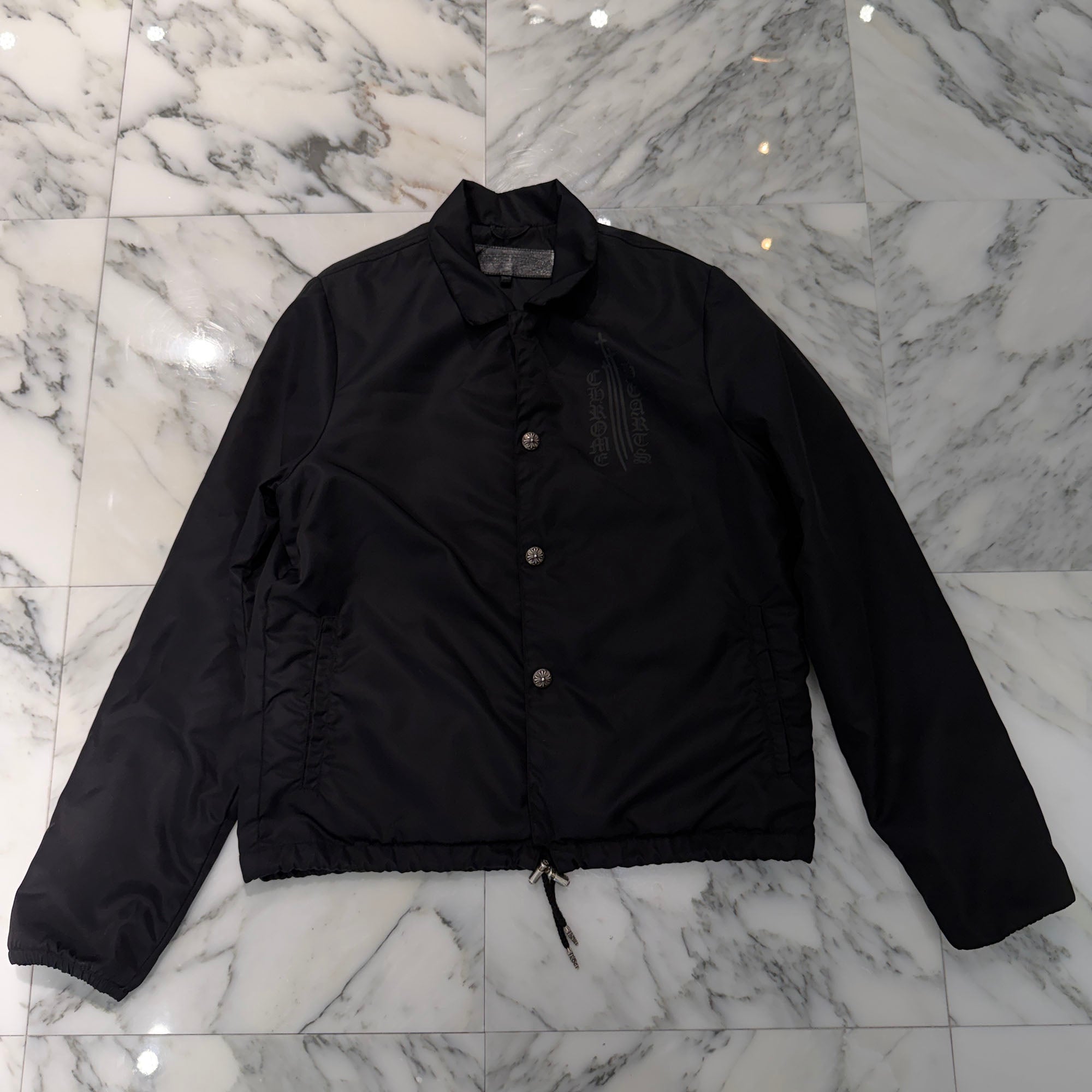 CHROME HEARTS RIGGINS FBRC English Print Nylon Coach Jacket Size M クロムハーツ リギンズ ファブリック イングリッシュ プリント ナイロンコーチジャケット サイズM
