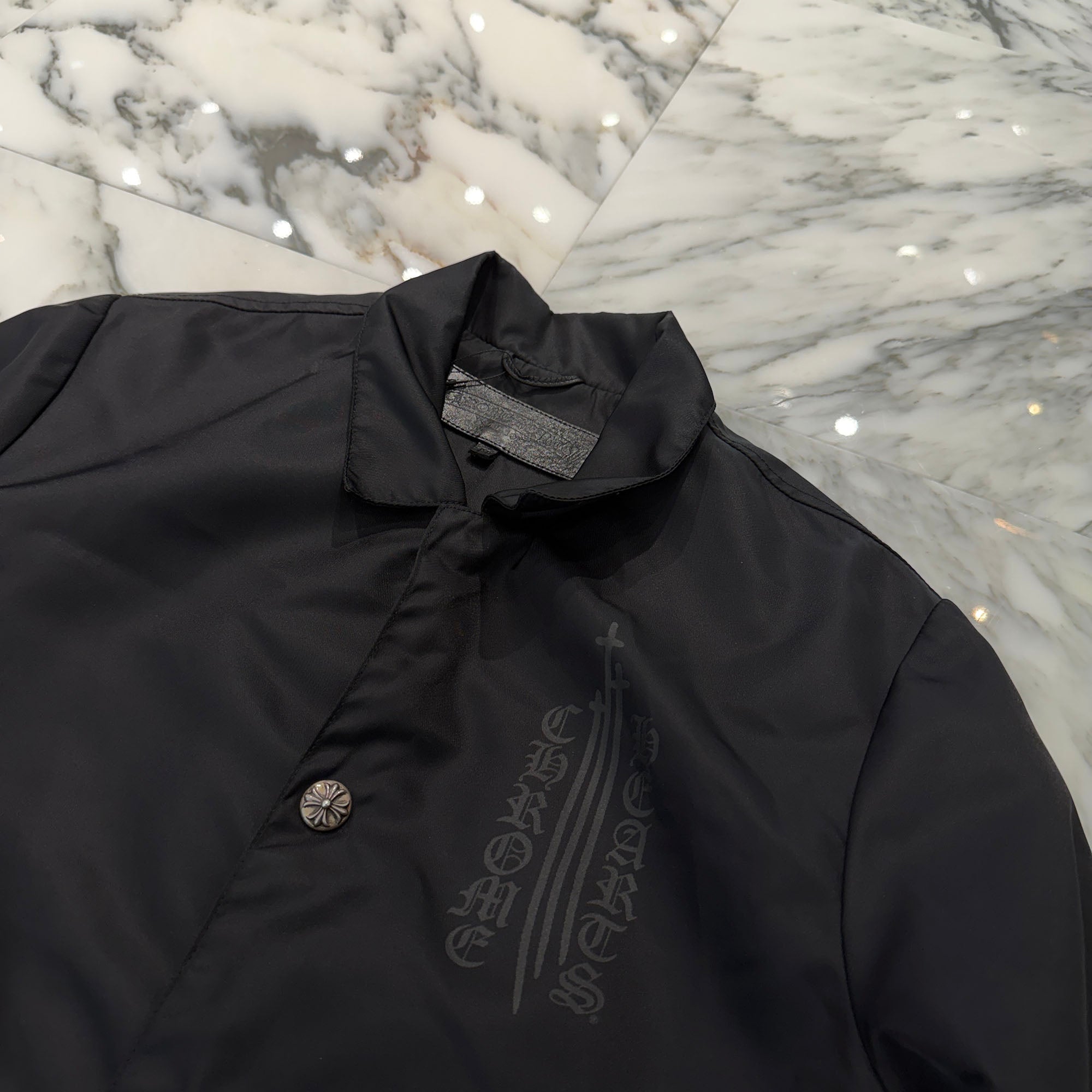 CHROME HEARTS RIGGINS FBRC English Print Nylon Coach Jacket Size M クロムハーツ リギンズ ファブリック イングリッシュ プリント ナイロンコーチジャケット サイズM