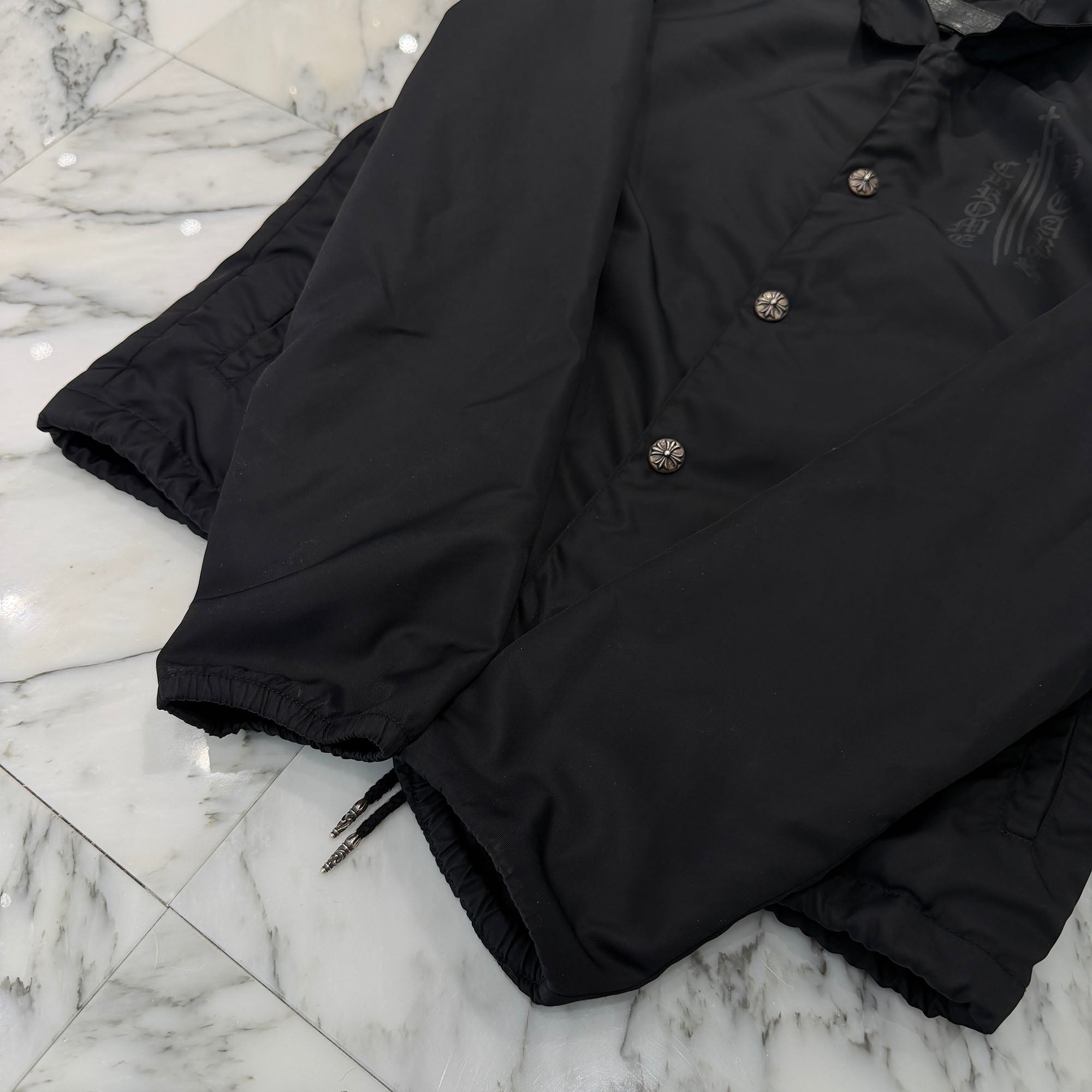 CHROME HEARTS RIGGINS FBRC English Print Nylon Coach Jacket Size M クロムハーツ リギンズ ファブリック イングリッシュ プリント ナイロンコーチジャケット サイズM
