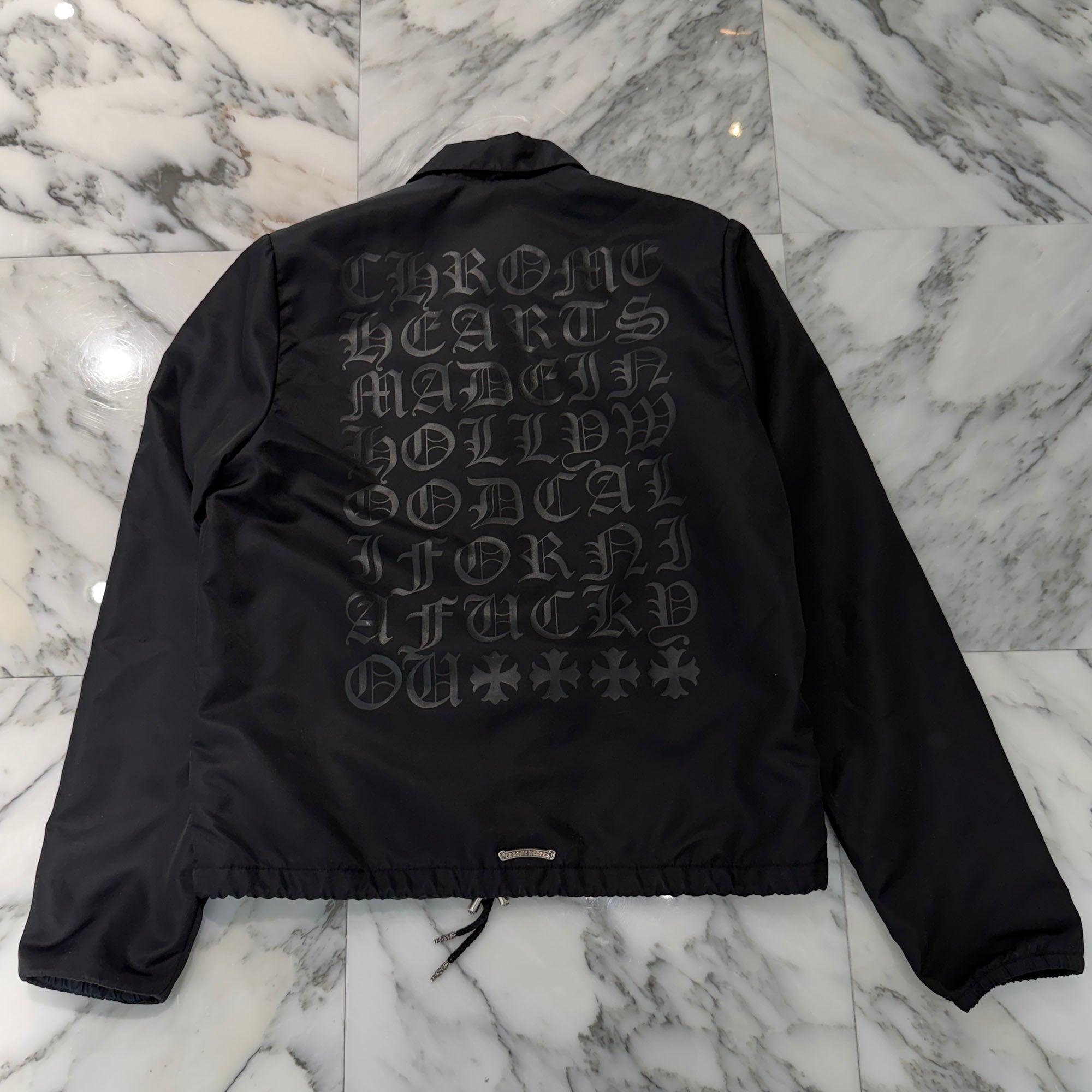 CHROME HEARTS RIGGINS FBRC English Print Nylon Coach Jacket Size M クロムハーツ リギンズ ファブリック イングリッシュ プリント ナイロンコーチジャケット サイズM