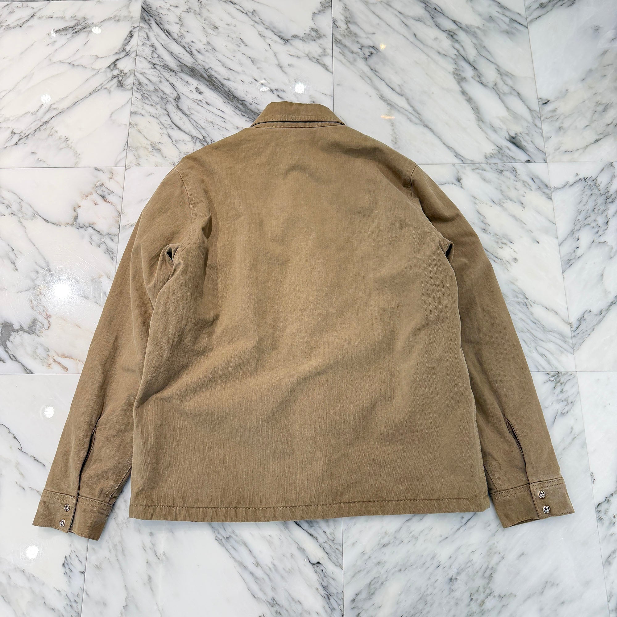CHROME HEARTS Y NOT WORK DOG Herringbone Shirt Jacket Size L