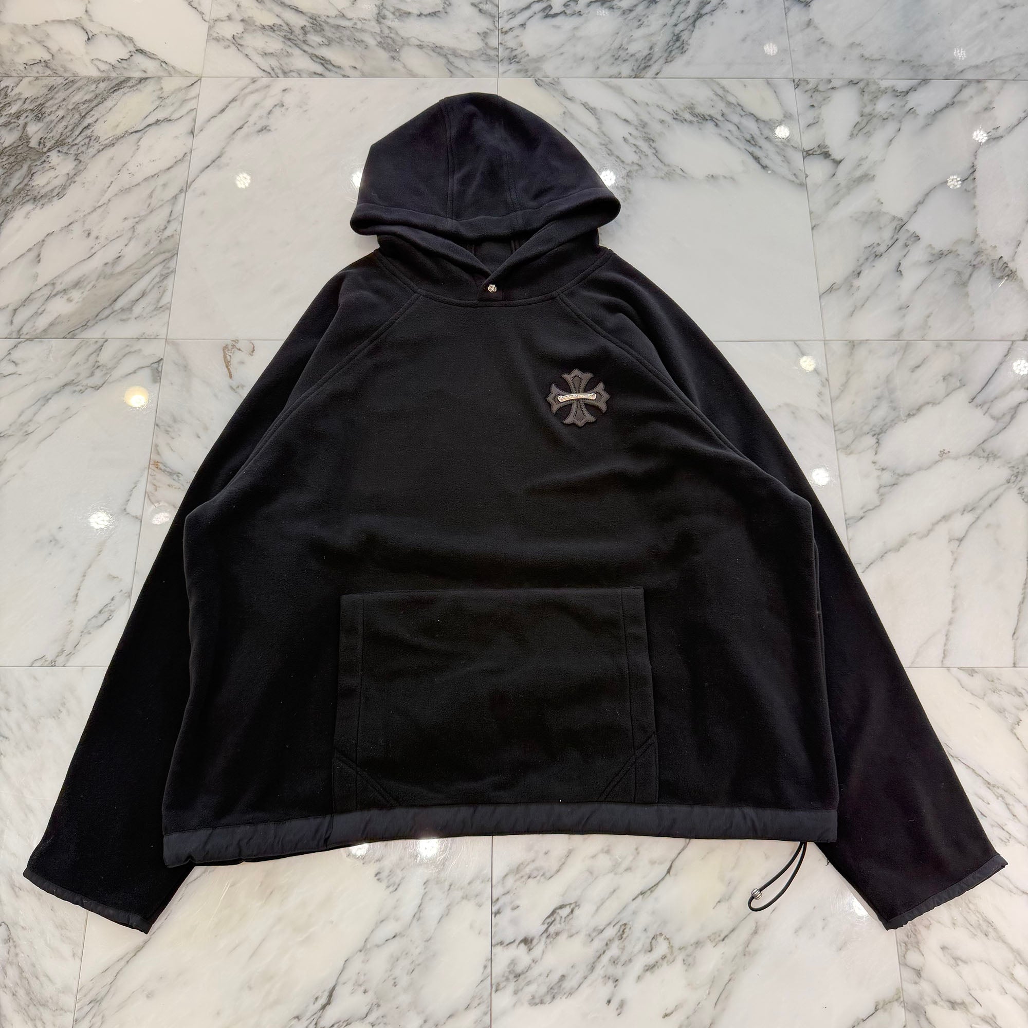 クロムハーツ YNOT CH クロスパッチ フリース パーカー ワイノット CHROME HEARTS Y NOT CH Plus Leather Patch Fleece Hoodie Size XXL