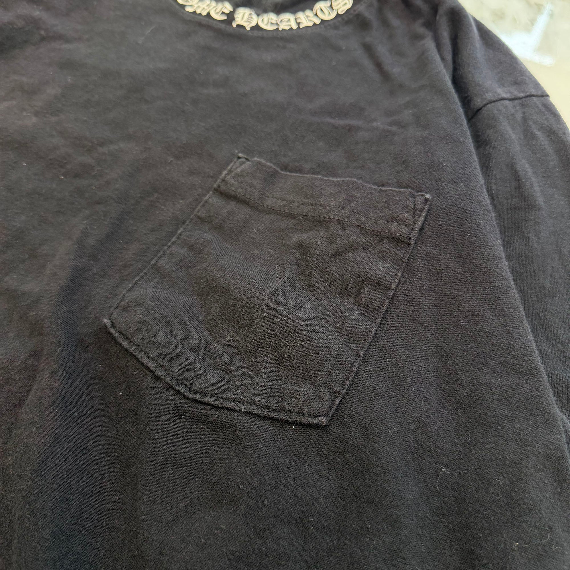 CHROME HEARTS Floral Cross Horseshoe Neck Logo Long Sleeve Tee Size L クロムハーツ フローラルクロス ホースシュー ネックロゴ ロングスリーブ Tシャツ サイズL