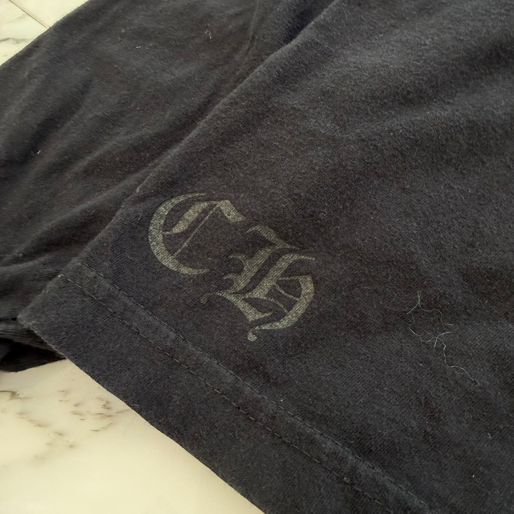 CHROME HEARTS Floral Cross Horseshoe Neck Logo Long Sleeve Tee Size L クロムハーツ フローラルクロス ホースシュー ネックロゴ ロングスリーブ Tシャツ サイズL