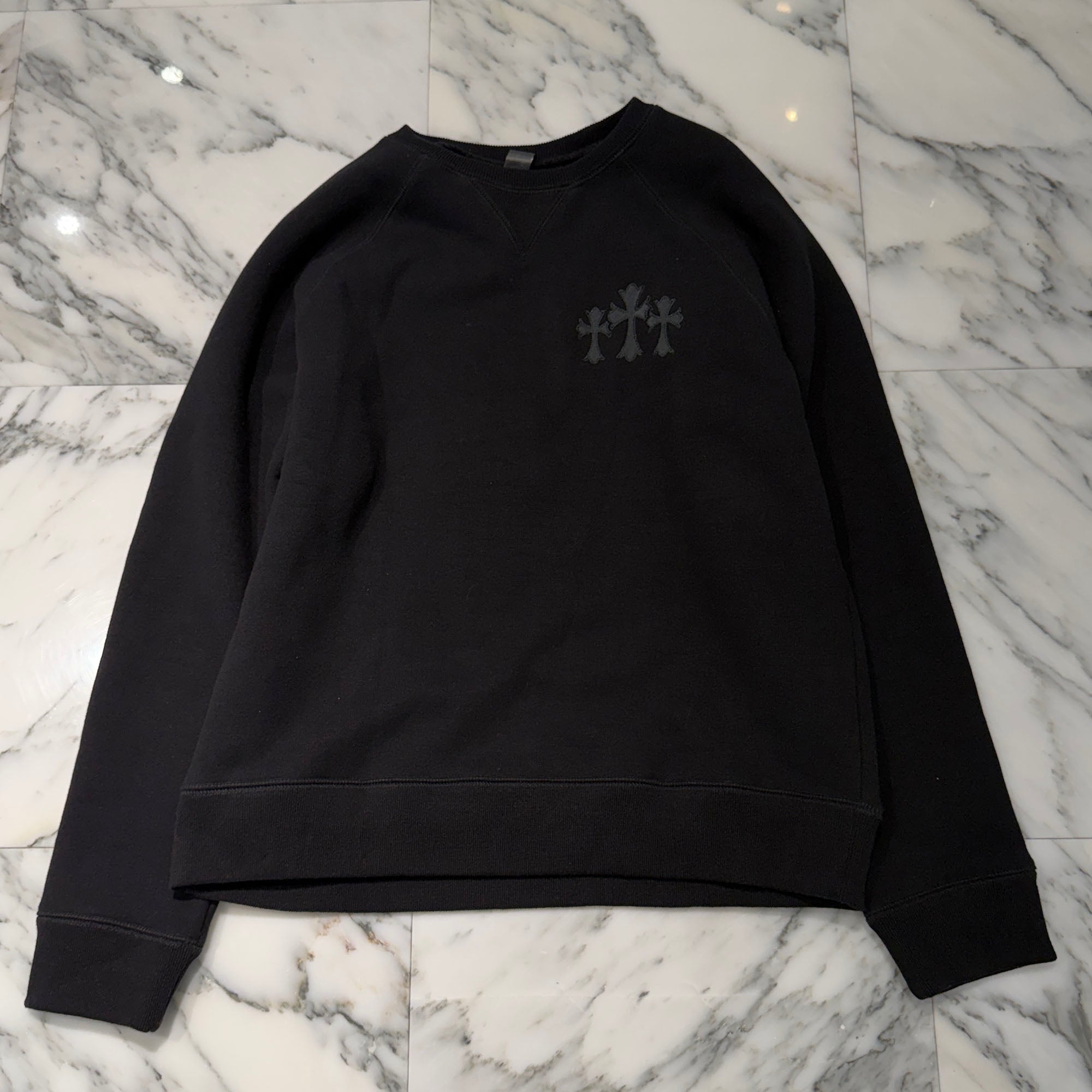 CHROME HEARTS 2025SS Y NOT Cemetery Cross Applique Embroidery Sweatshirt Size L クロムハーツ ワイノット セメタリークロス アップリケ刺繡 スウェットシャツ サイズL