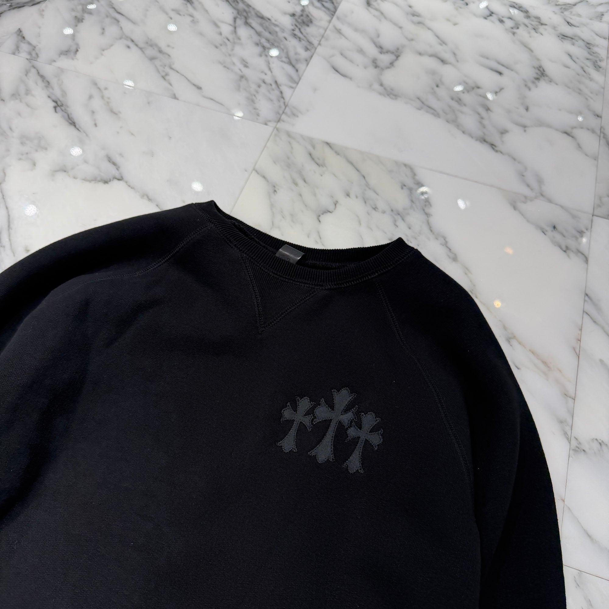 CHROME HEARTS 2025SS Y NOT Cemetery Cross Applique Embroidery Sweatshirt Size L クロムハーツ ワイノット セメタリークロス アップリケ刺繡 スウェットシャツ サイズL