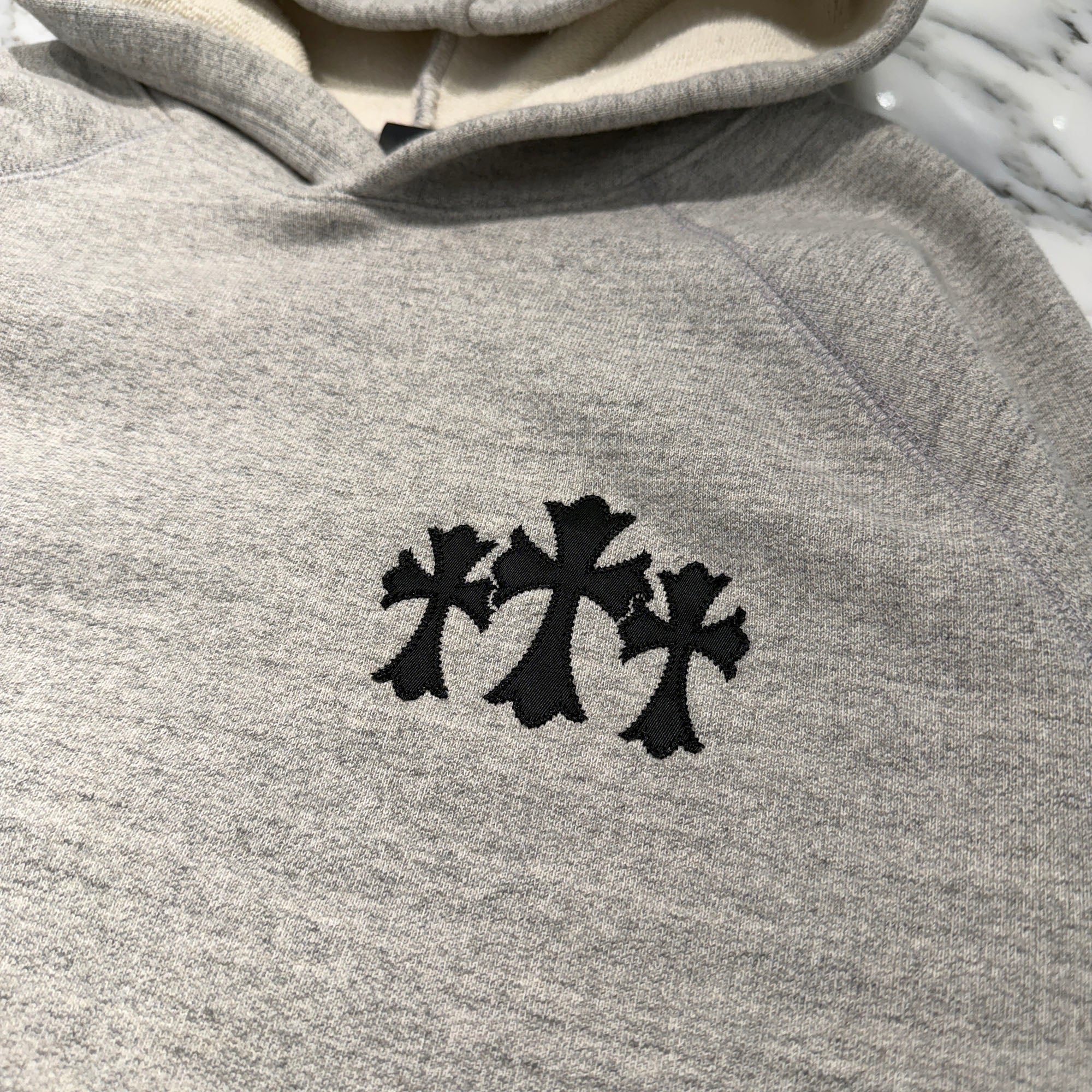 CHROME HEARTS 2025SS Y NOT Cemetery Cross Applique Embroidery Pullover Hoodie Size L クロムハーツ ワイノット セメタリークロス アップリケ刺繡 プルオーバーフーディ サイズL