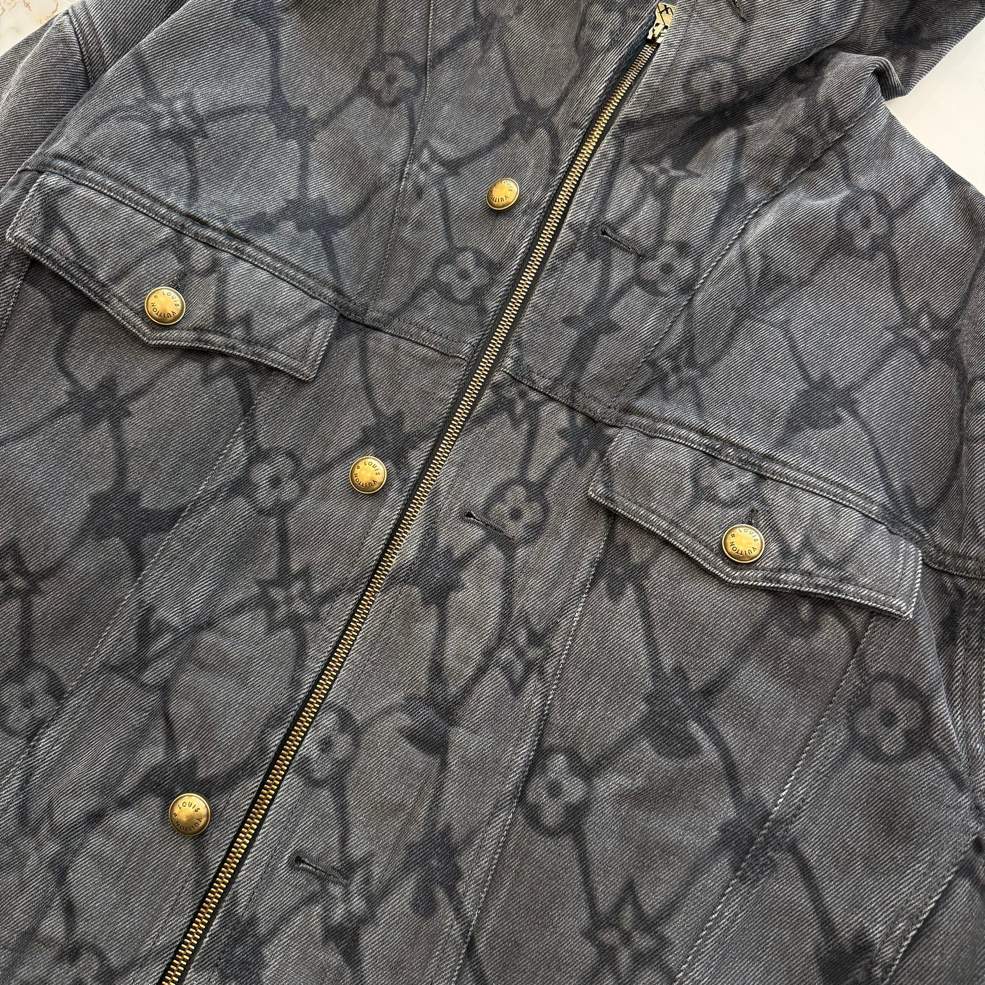 LOUIS VUITTON 2024SS Monogram Hoodie Denim Jacket HRA15W Size 50 ルイヴィトン モノグラム フーディ デニム ジャケット サイズ50