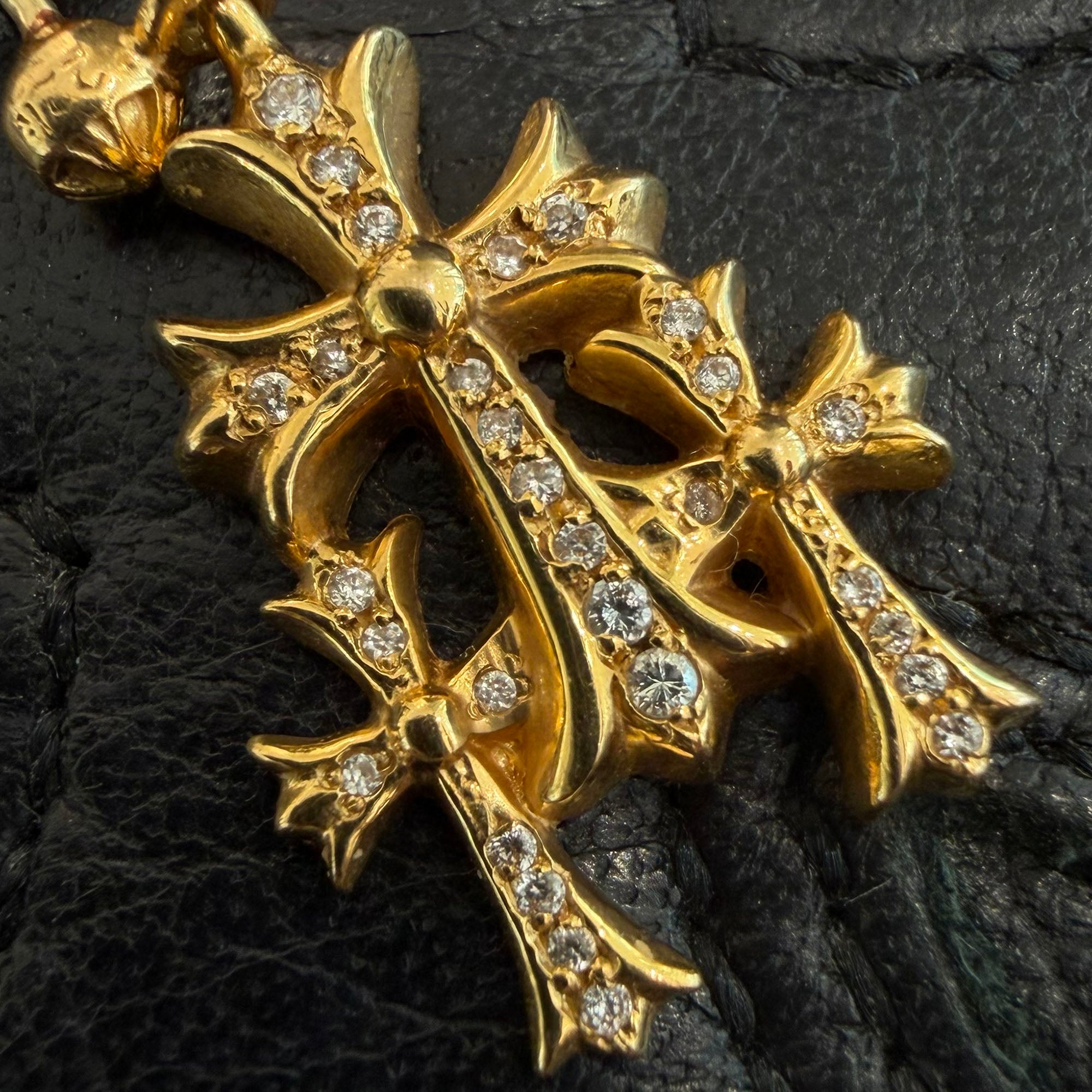 CHROME HEARTS 22K Triple Cross Earring Pave Diamond クロムハーツ 22K トリプルクロス イヤリング パヴェダイヤモンド