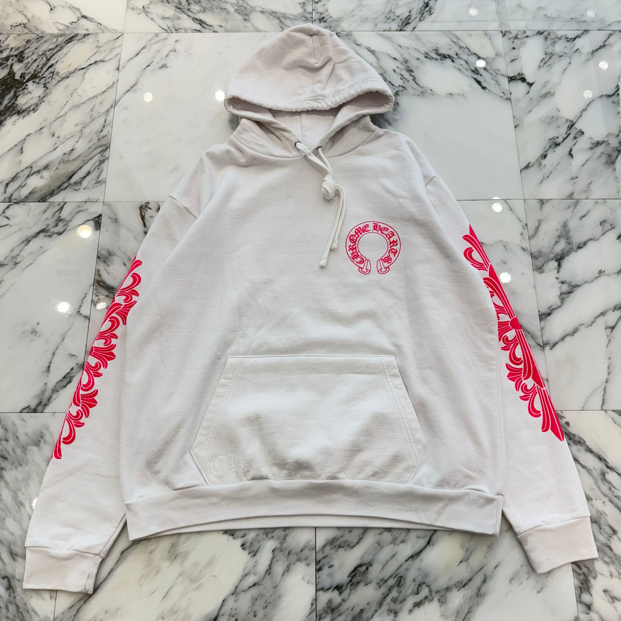CHROME HEARTS 2025SS Floral Cross Horseshoe Pullover Hoodie Size S クロムハーツ フローラルクロス ホースシュー プルオーバーフーディ サイズS