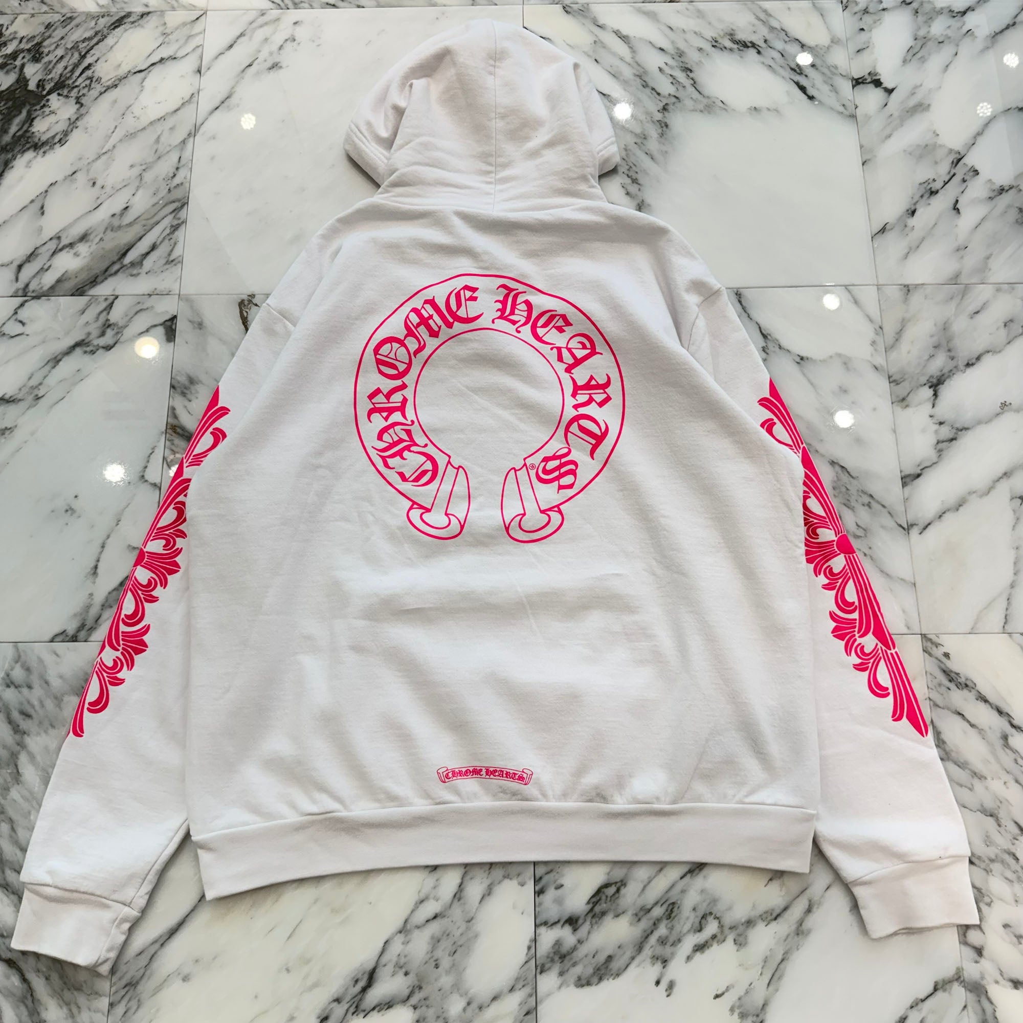 CHROME HEARTS 2025SS Floral Cross Horseshoe Pullover Hoodie Size S クロムハーツ フローラルクロス ホースシュー プルオーバーフーディ サイズS