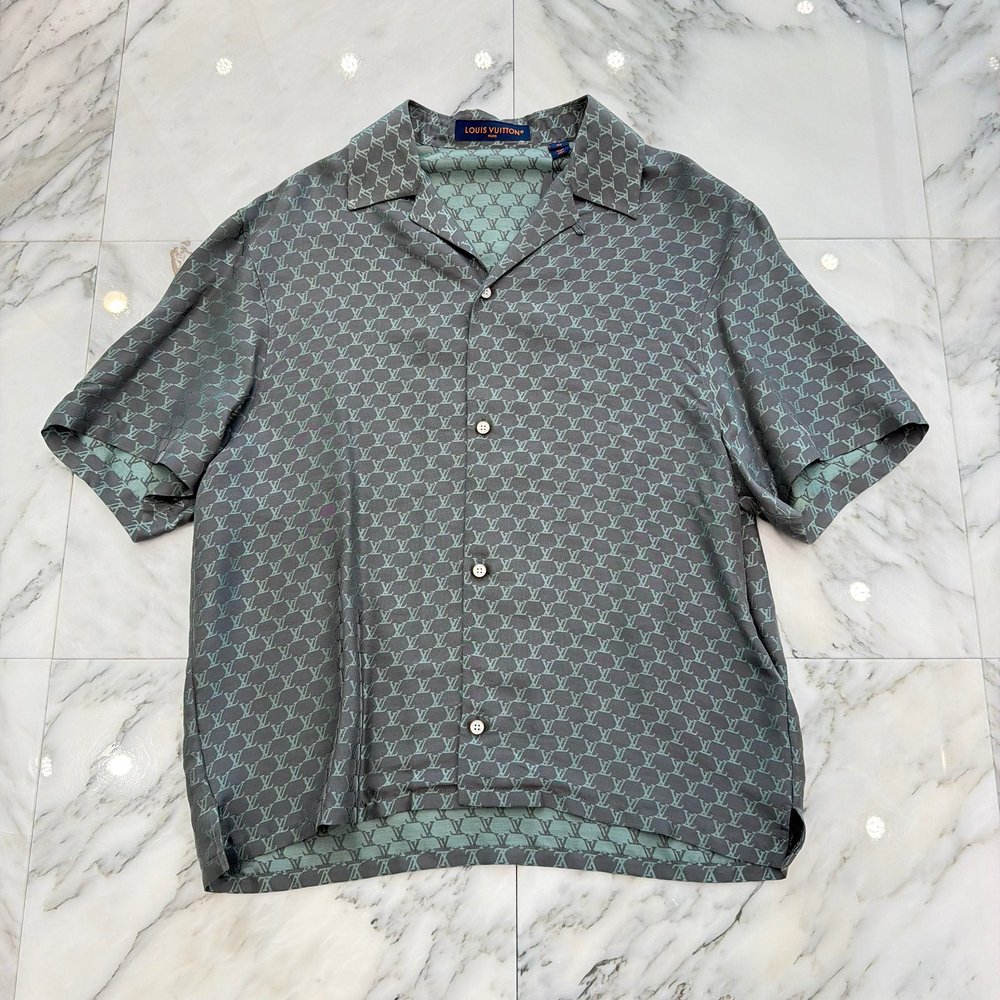 LOUIS VUITTON 2024AW LV Logo Embroidered Short Sleeve Shirt HRS30W Size XS ルイヴィトン LV ロゴ刺繍 半袖シャツ サイズXS