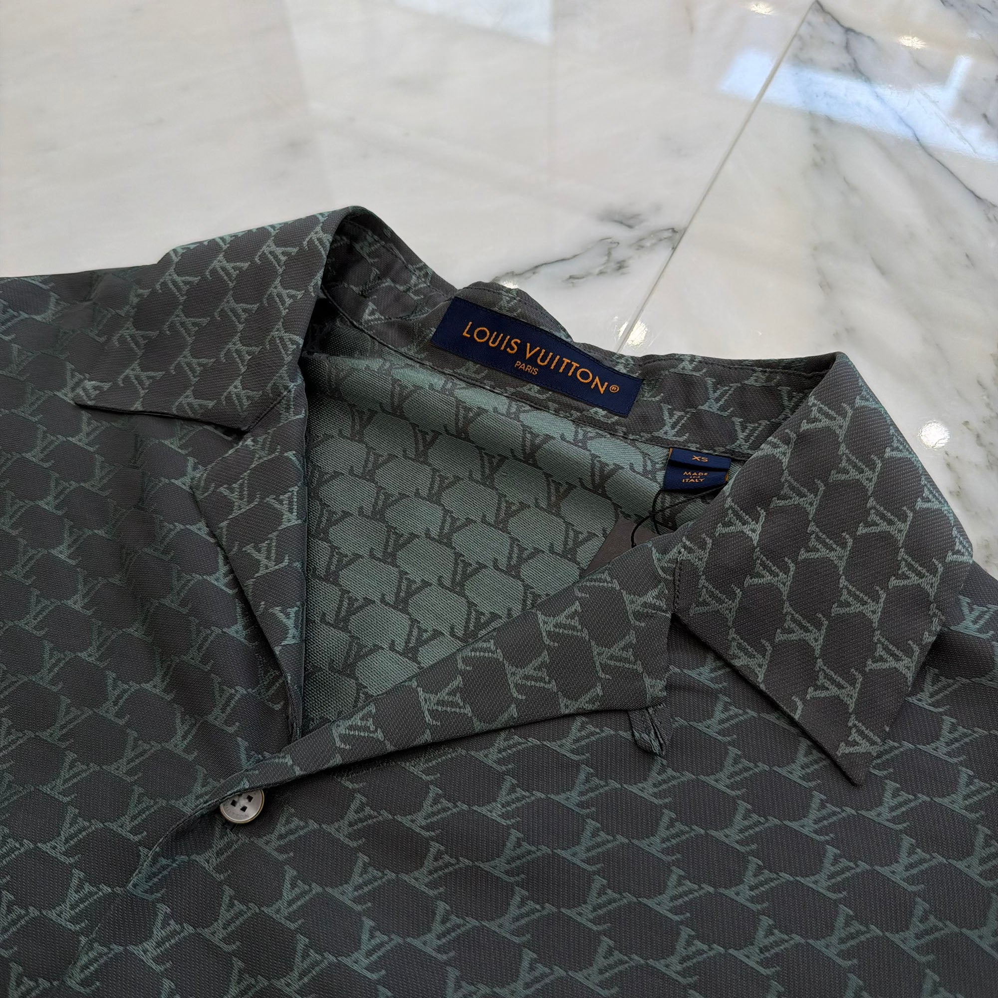 LOUIS VUITTON 2024AW LV Logo Embroidered Short Sleeve Shirt HRS30W Size XS ルイヴィトン LV ロゴ刺繍 半袖シャツ サイズXS