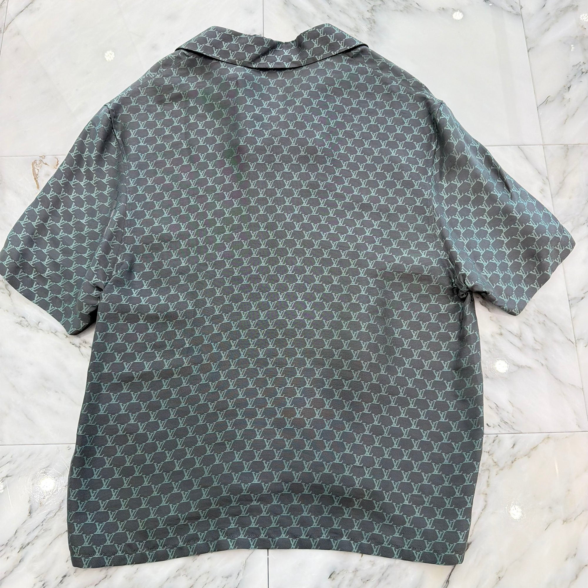 LOUIS VUITTON 2024AW LV Logo Embroidered Short Sleeve Shirt HRS30W Size XS ルイヴィトン LV ロゴ刺繍 半袖シャツ サイズXS