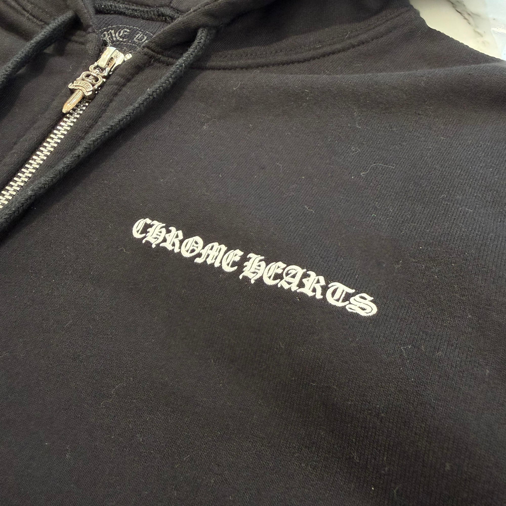 CHROME HEARTS MALIBU Limited Back CH Plus Thermal Zip Up Hoodie Size XL クロムハーツ マリブ限定 バックCHプラス サーマル ジップアップ フーディ サイズXL