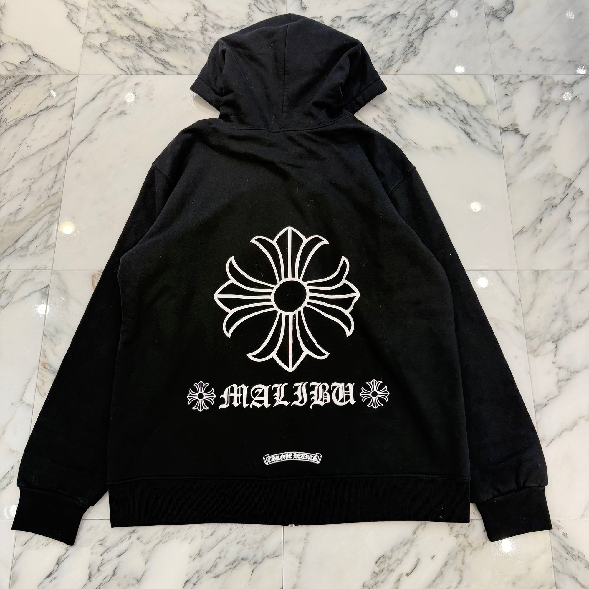 CHROME HEARTS MALIBU Limited Back CH Plus Thermal Zip Up Hoodie Size XL クロムハーツ マリブ限定 バックCHプラス サーマル ジップアップ フーディ サイズXL