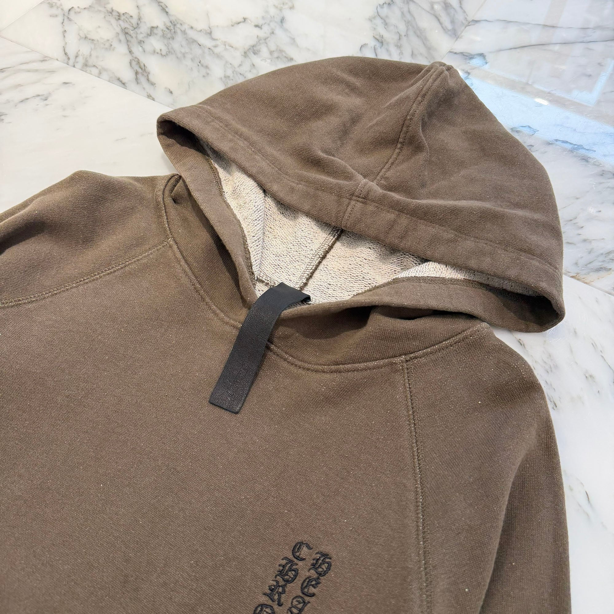 CHROME HEARTS Y NOT Vertical Logo Embroidery Pullover Hoodie Size M クロムハーツ ワイノット ヴァーティカルロゴ 刺繍 プルオーバーフーディ サイズM