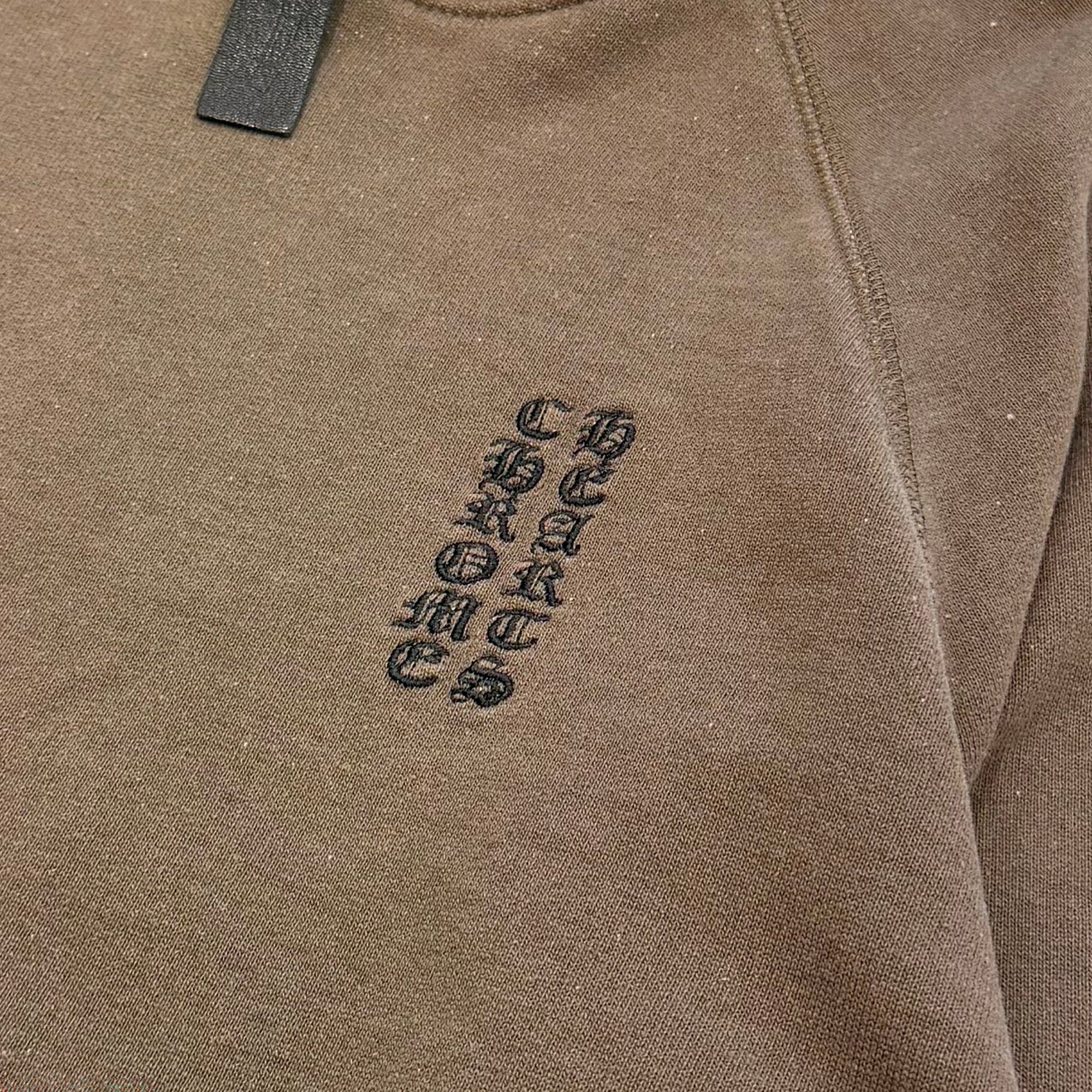 CHROME HEARTS Y NOT Vertical Logo Embroidery Pullover Hoodie Size M クロムハーツ ワイノット ヴァーティカルロゴ 刺繍 プルオーバーフーディ サイズM