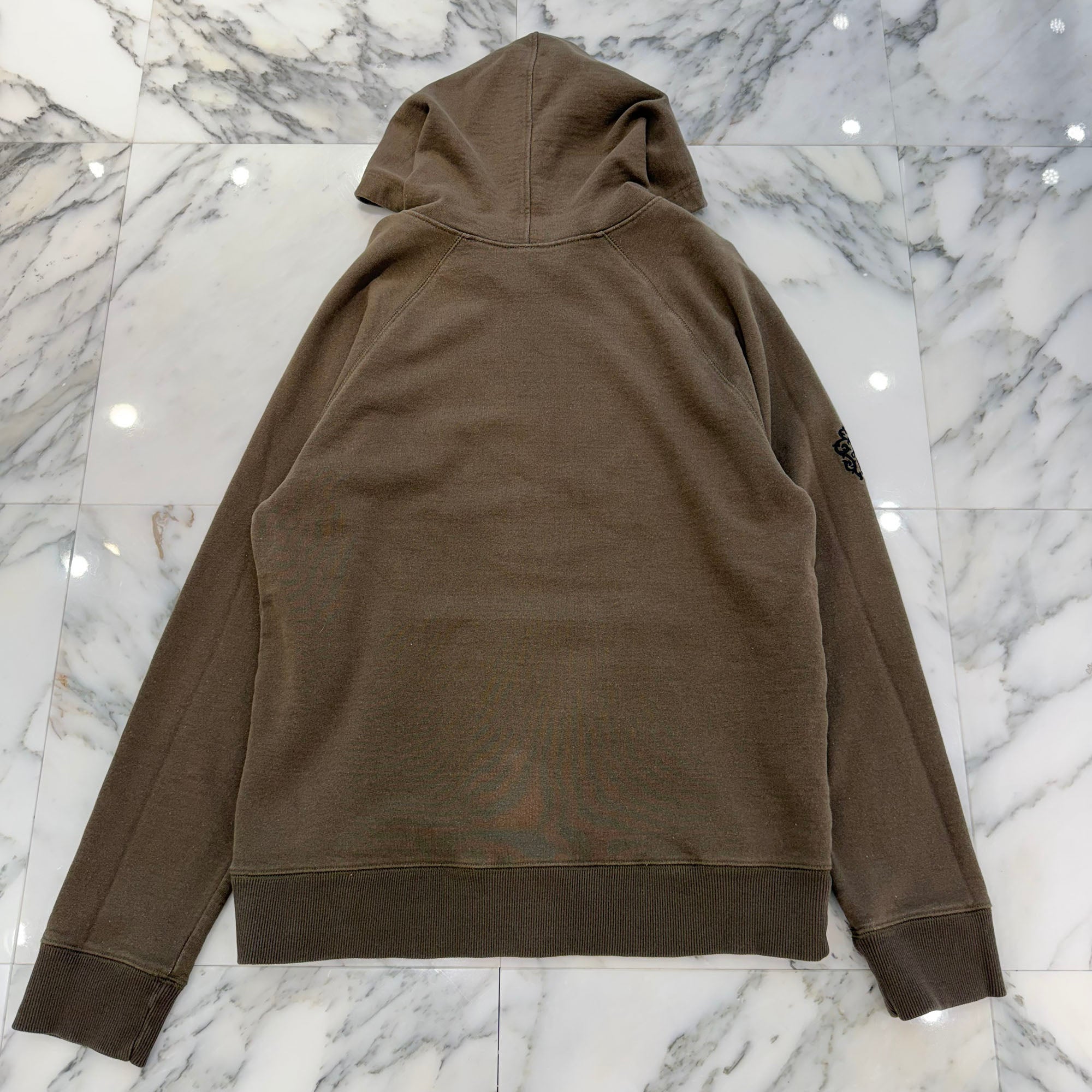 CHROME HEARTS Y NOT Vertical Logo Embroidery Pullover Hoodie Size M クロムハーツ ワイノット ヴァーティカルロゴ 刺繍 プルオーバーフーディ サイズM