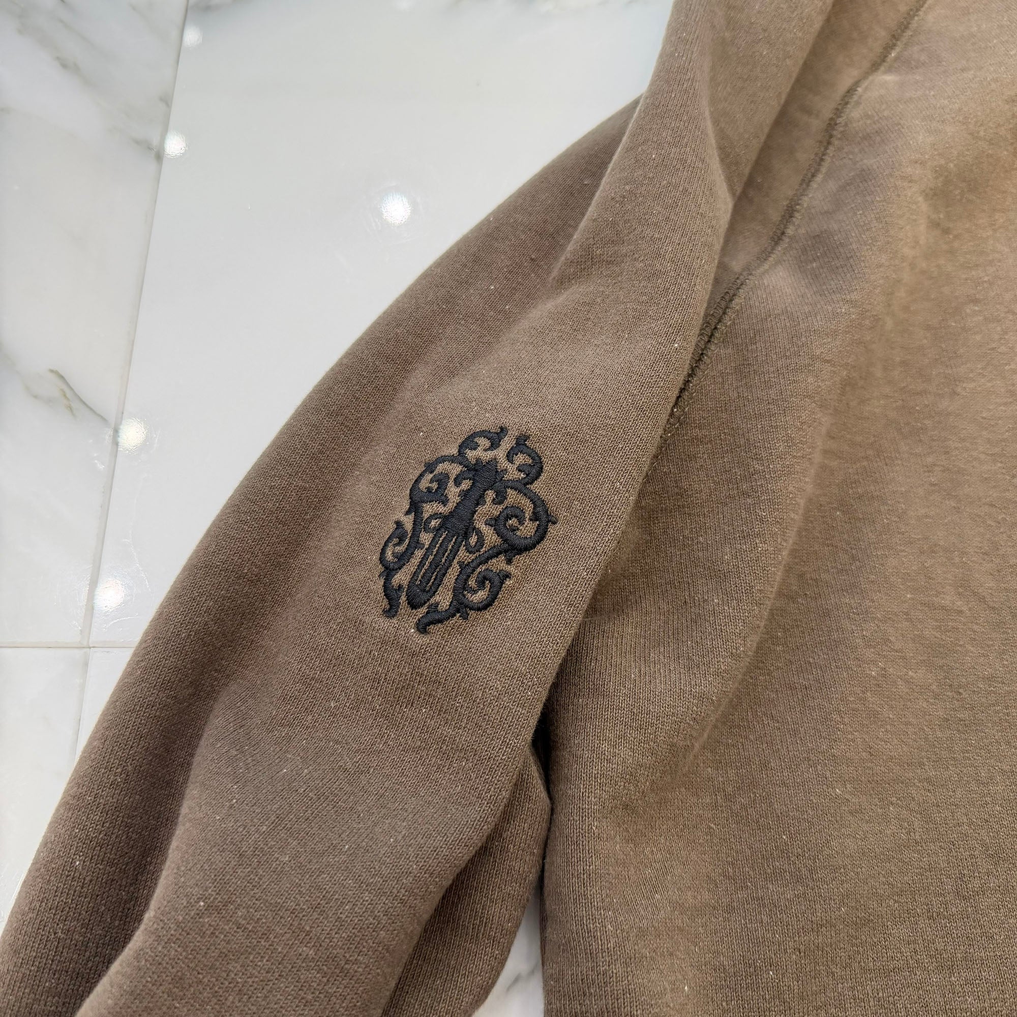 CHROME HEARTS Y NOT Vertical Logo Embroidery Pullover Hoodie Size M クロムハーツ ワイノット ヴァーティカルロゴ 刺繍 プルオーバーフーディ サイズM