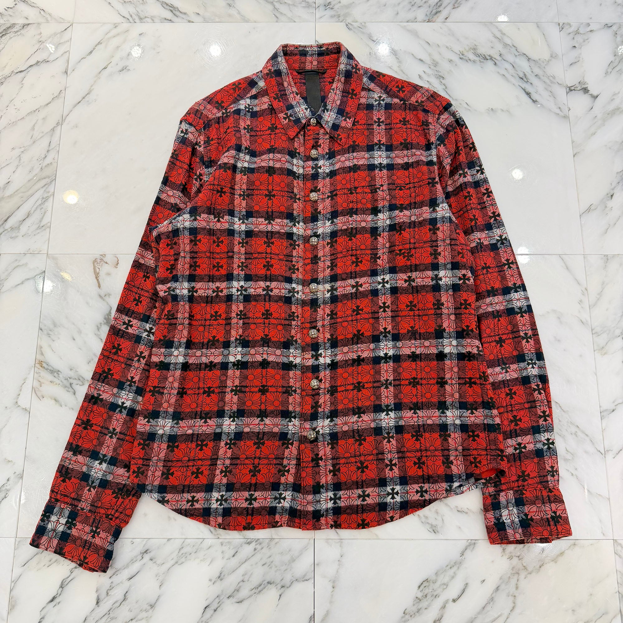 CHROME HEARTS Y NOT Loose Ends Check Shirt Size M クロムハーツ
