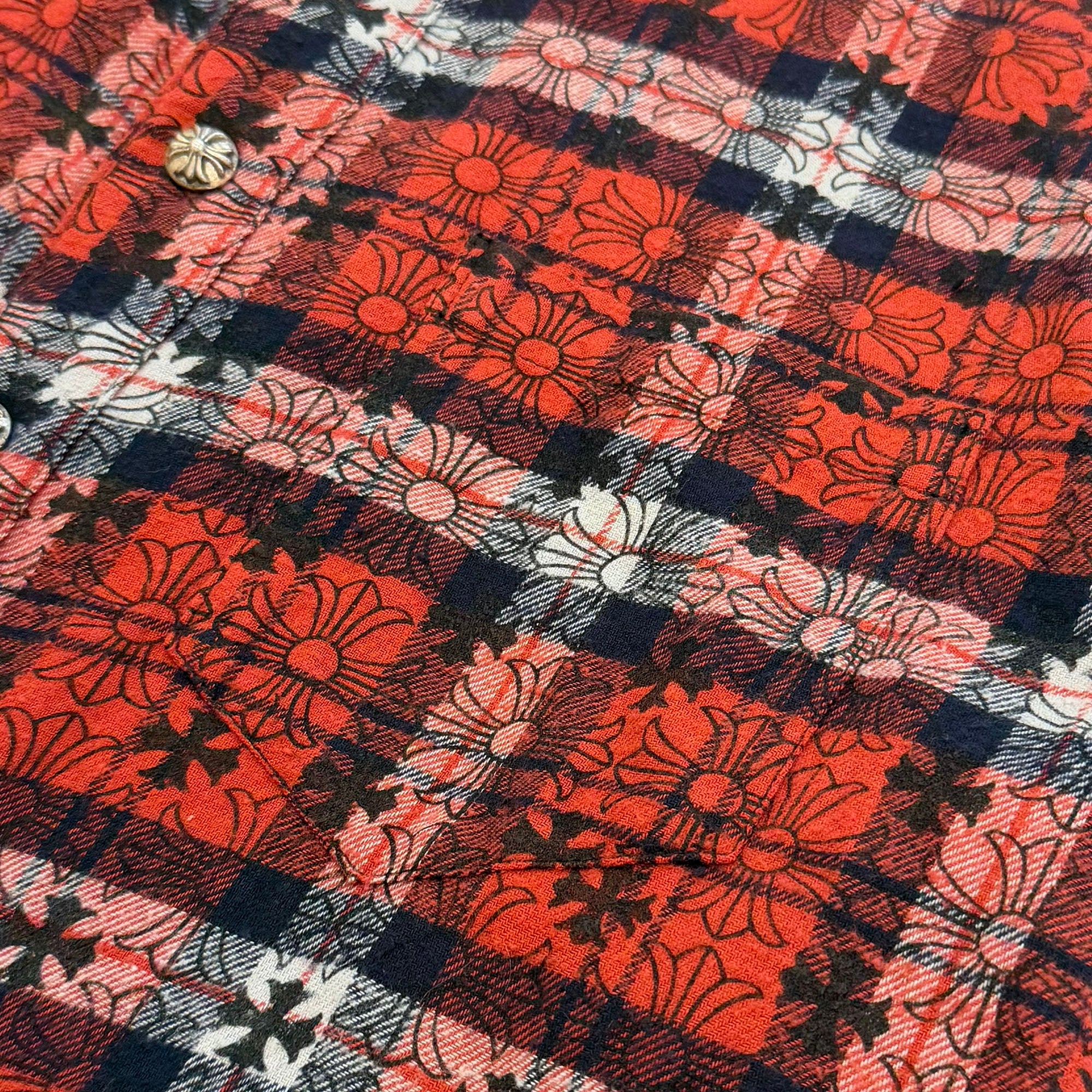 CHROME HEARTS Y NOT Loose Ends Check Shirt Size M クロムハーツ ワイノット ルーズエンド チェックシャツ サイズM
