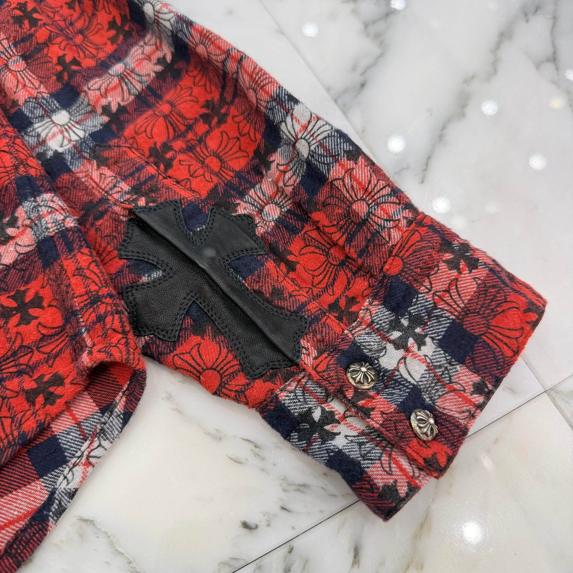 CHROME HEARTS Y NOT Loose Ends Check Shirt Size M クロムハーツ ワイノット ルーズエンド チェックシャツ サイズM