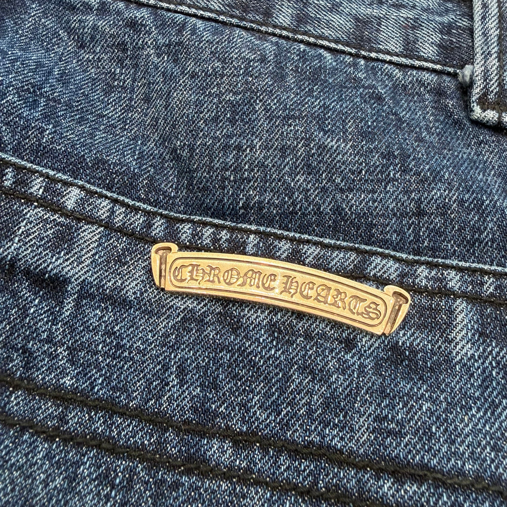 CHROME HEARTS Carpenter Cross Ball Button Denim Shorts Size 28 クロムハーツ カーペンター クロスボールボタン デニムショーツ サイズ28