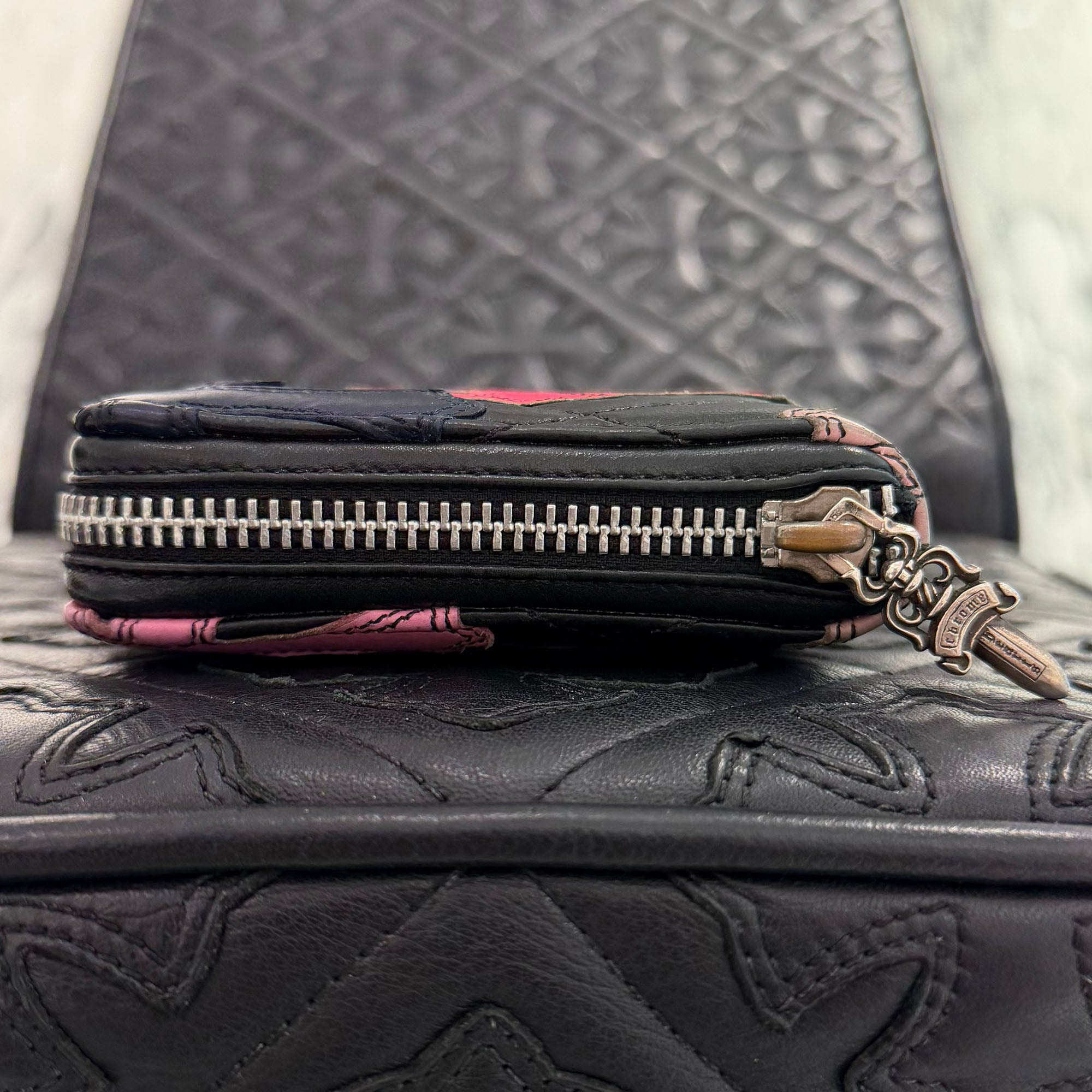 CHROME HEARTS Multi Cemetery Cross Leather Patch Quilting Wallet クロムハーツ マルチ セメタリークロス レザーパッチ キルティング ウォレット
