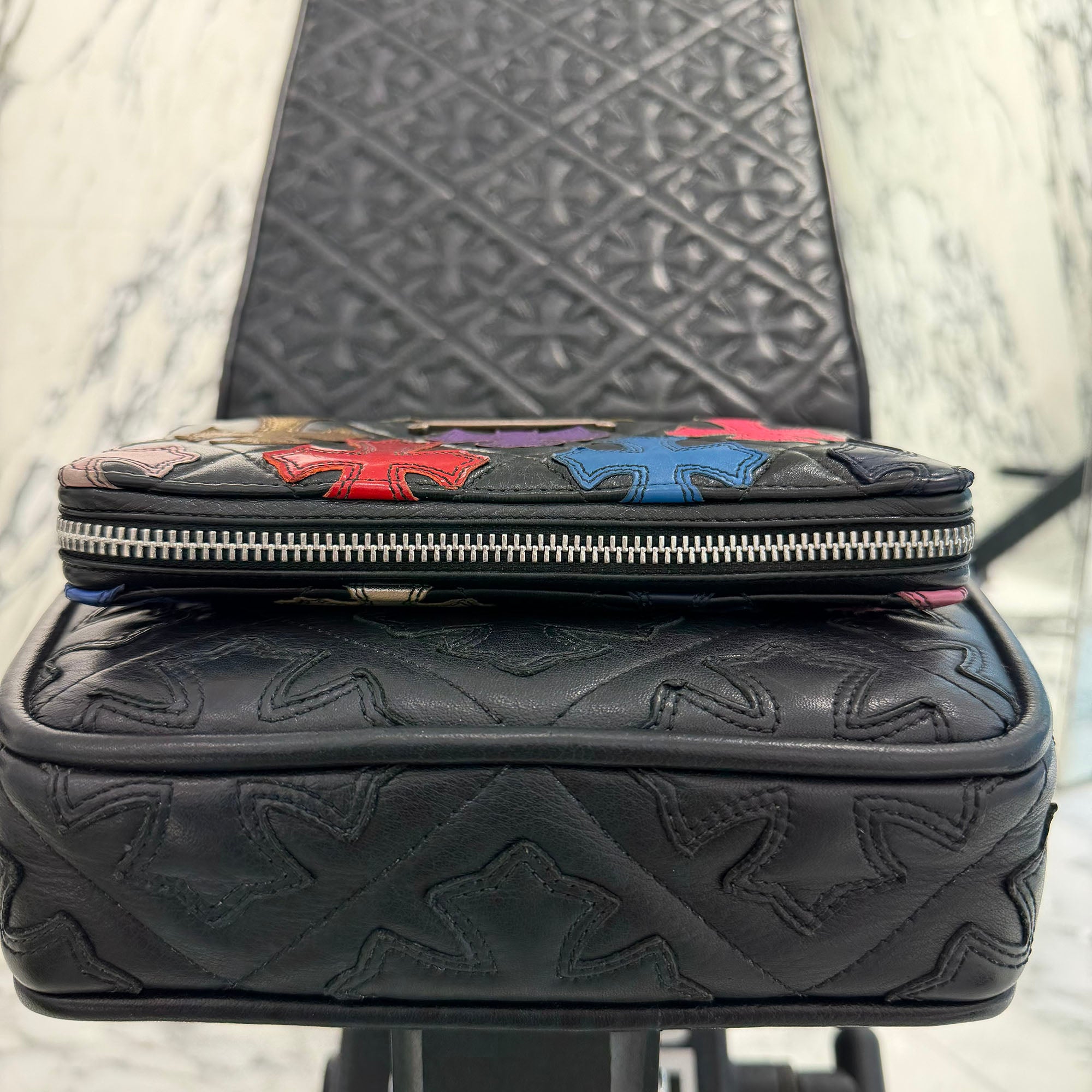 CHROME HEARTS Multi Cemetery Cross Leather Patch Quilting Wallet クロムハーツ マルチ セメタリークロス レザーパッチ キルティング ウォレット