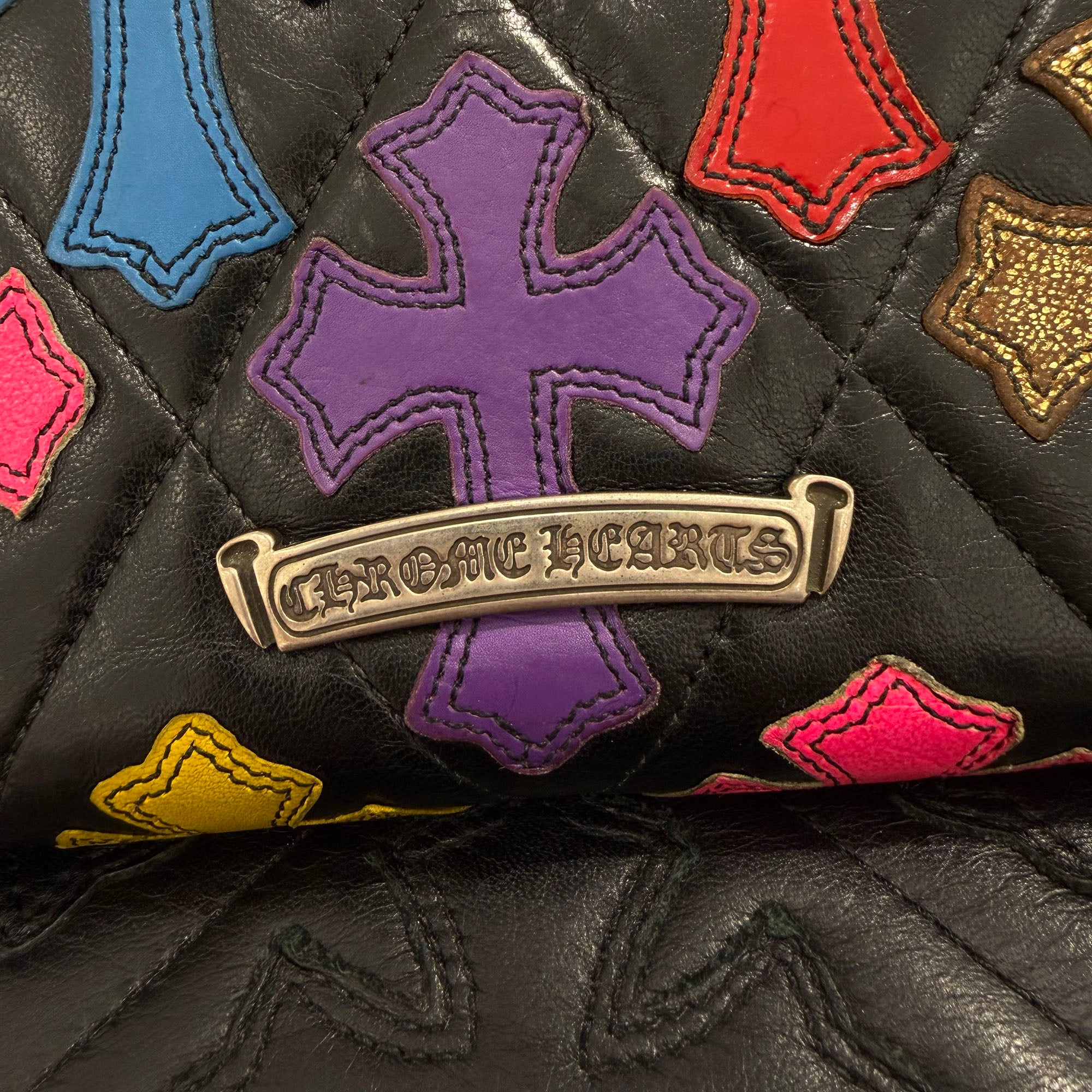CHROME HEARTS Multi Cemetery Cross Leather Patch Quilting Wallet クロムハーツ マルチ セメタリークロス レザーパッチ キルティング ウォレット