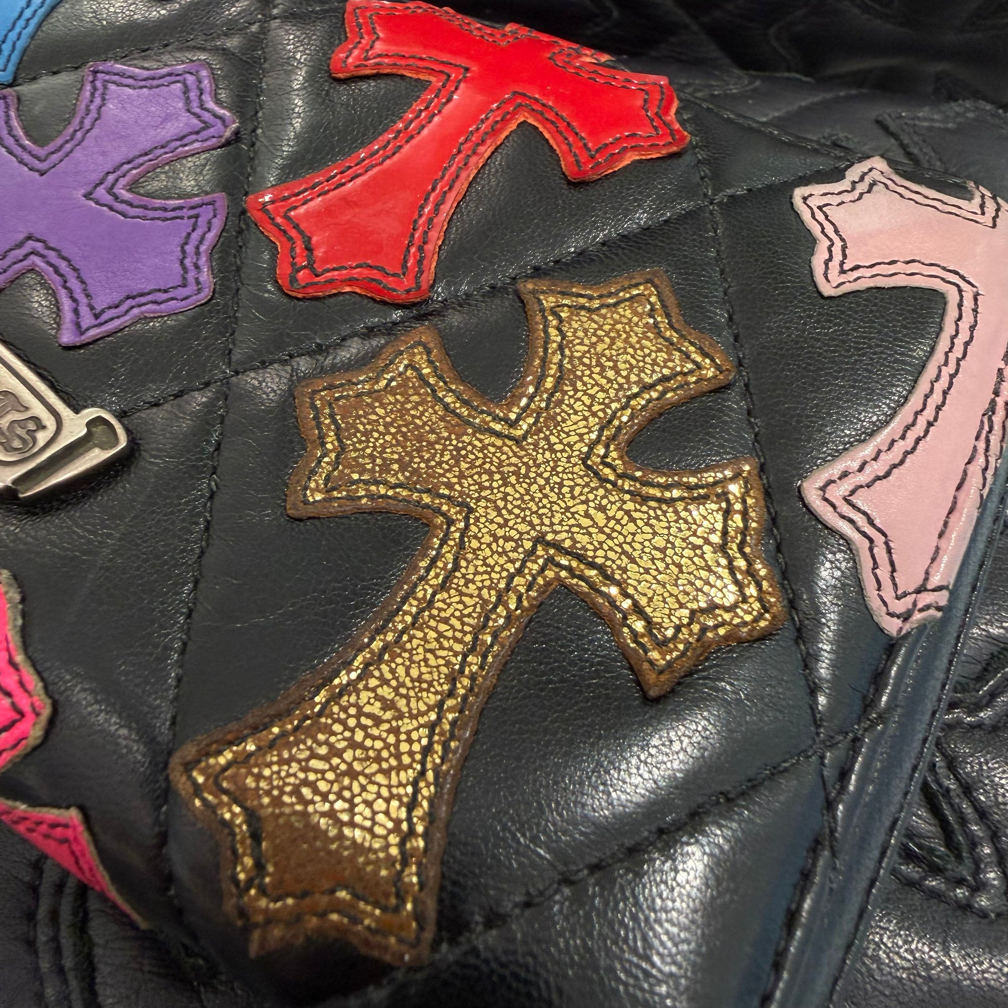 CHROME HEARTS Multi Cemetery Cross Leather Patch Quilting Wallet クロムハーツ マルチ セメタリークロス レザーパッチ キルティング ウォレット
